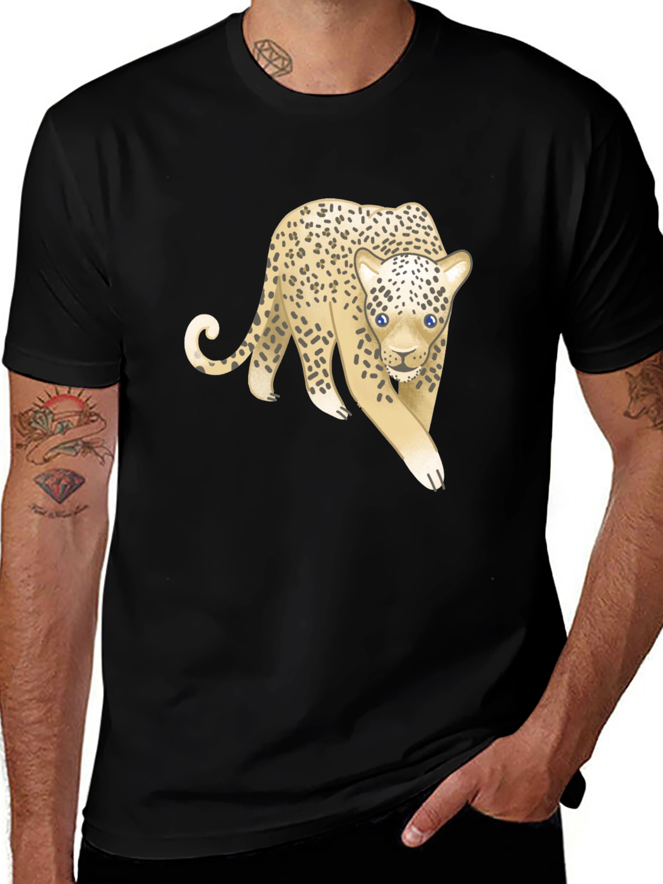 Variant 18 of Leopard Graphic Tee - Unisex Black T-Shirt