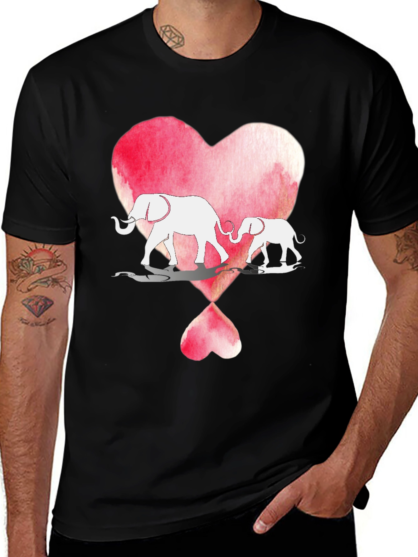 Variant 29 of Elephant Love Heart Graphic Tee