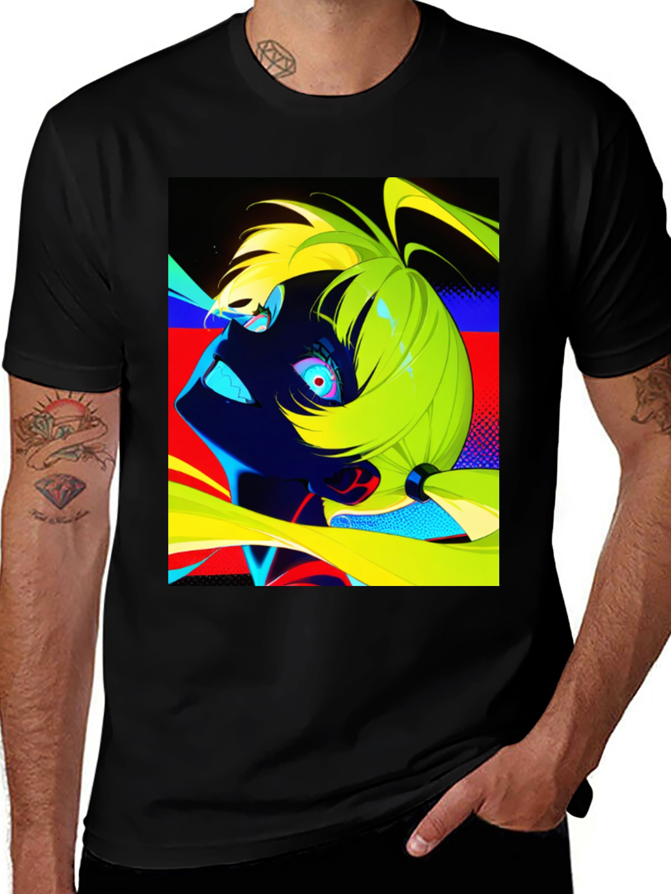Variant 6 of Cyberpunk Anime T-Shirt - Vibrant Graphic Tee