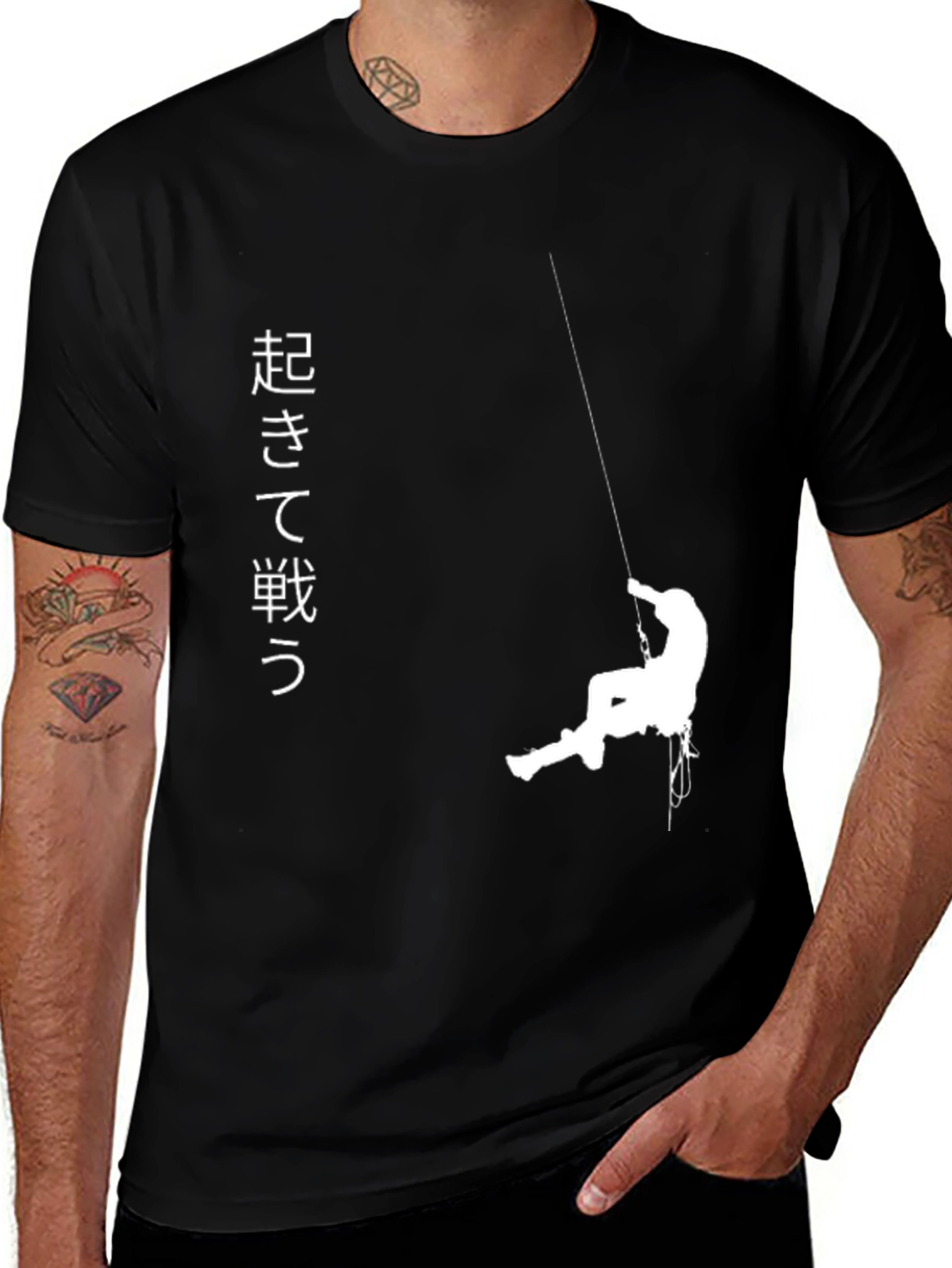 Variant 30 of Black Rock Climbing T-Shirt with Japanese Text