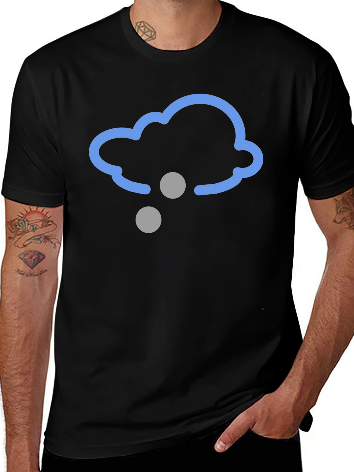 Variant 20 of Snow Cloud Graphic Tee - Black