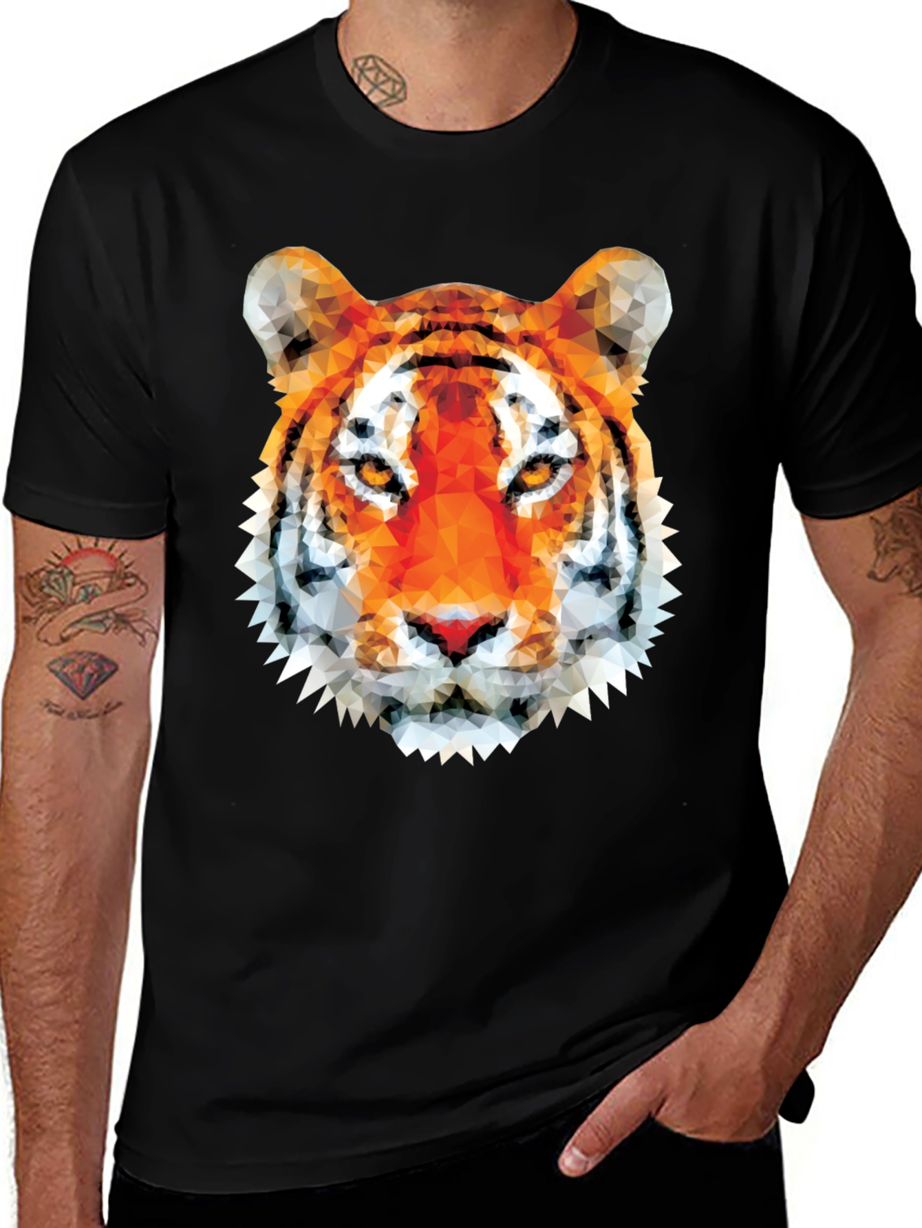 Variant 14 of Geometric Tiger Graphic Tee - Modern Animal Print