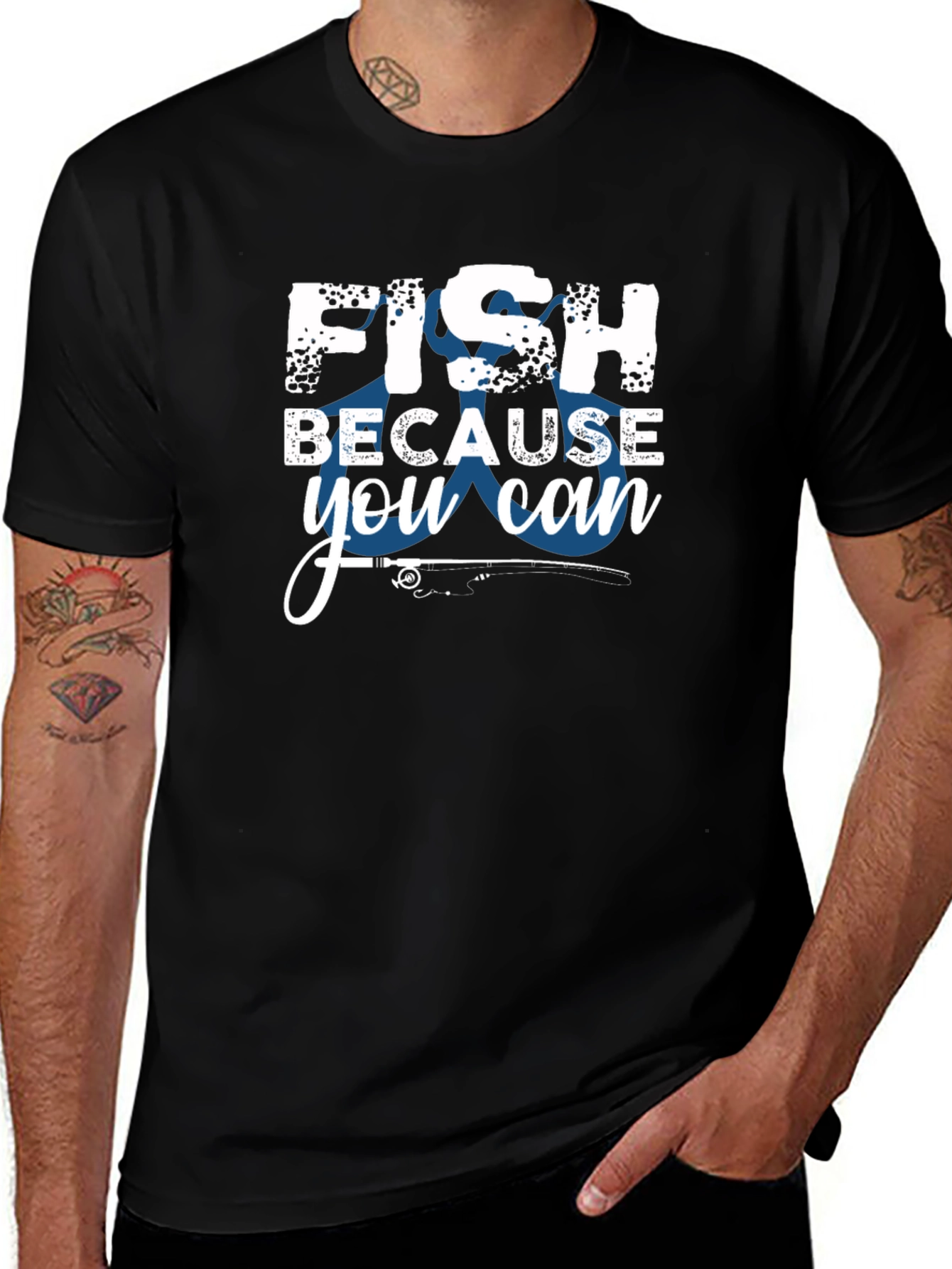Variant 27 of Fish Because You Can T-Shirt - Fishing Lover Tee