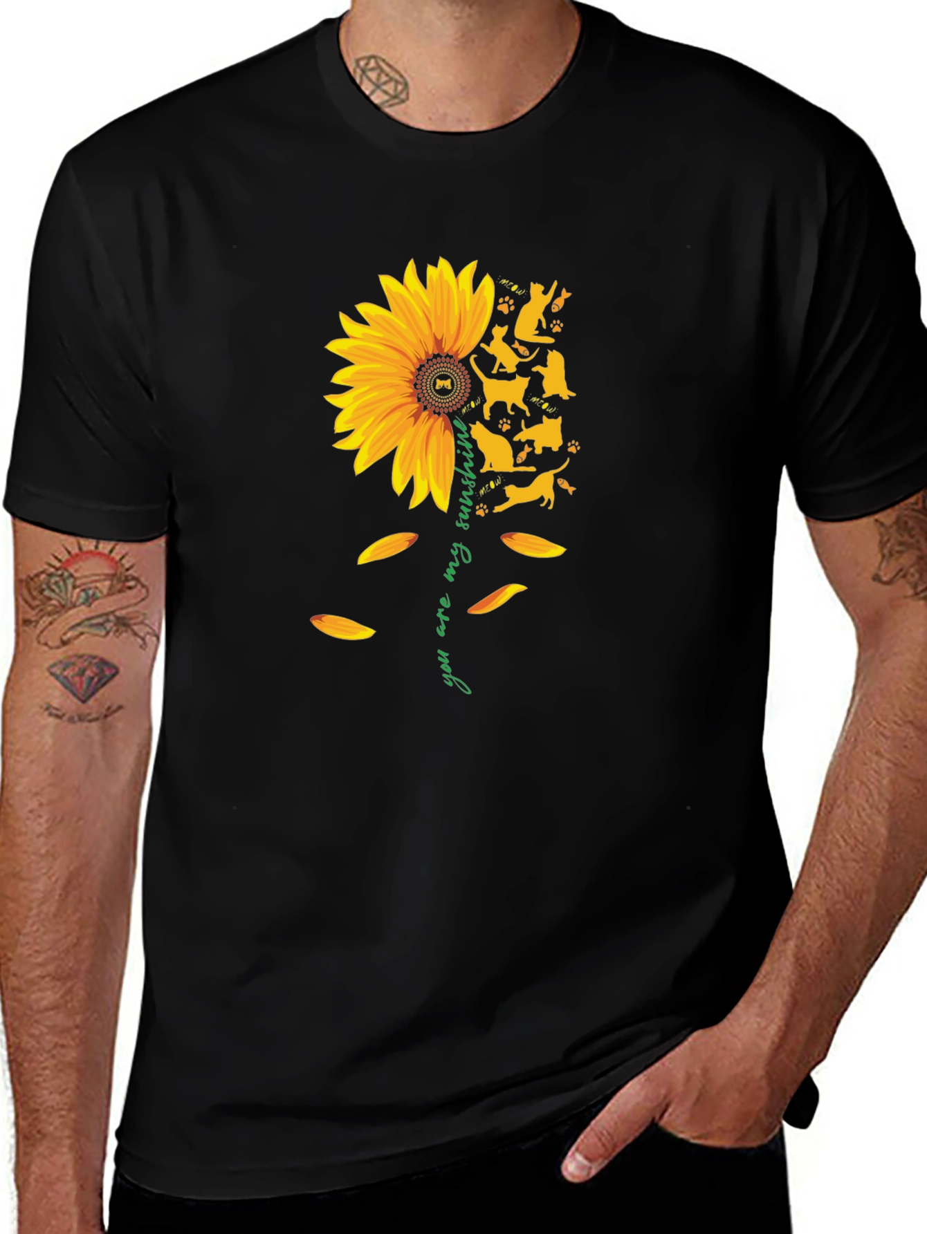 Variant 19 of Sunflower Cat Lover Tee - You Are My Sunshine