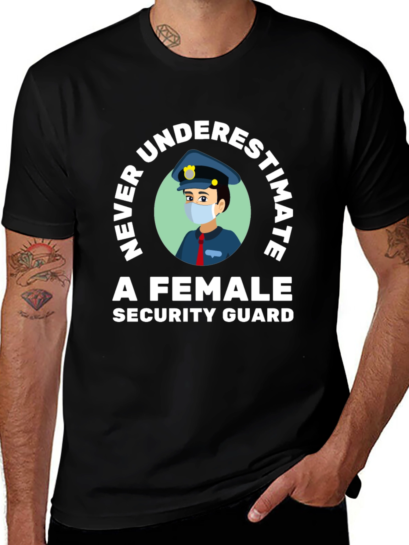 Variant 17 of Female Security Guard Graphic Tee