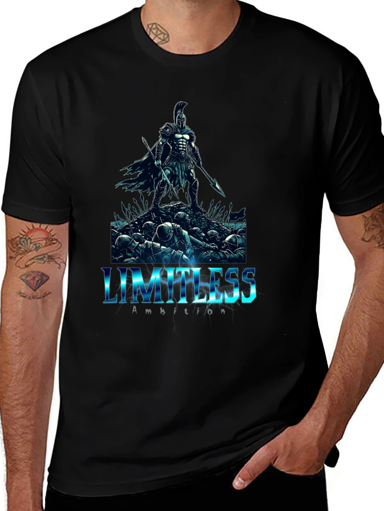Variant 19 of Limitless Ambition Spartan Warrior Graphic Tee
