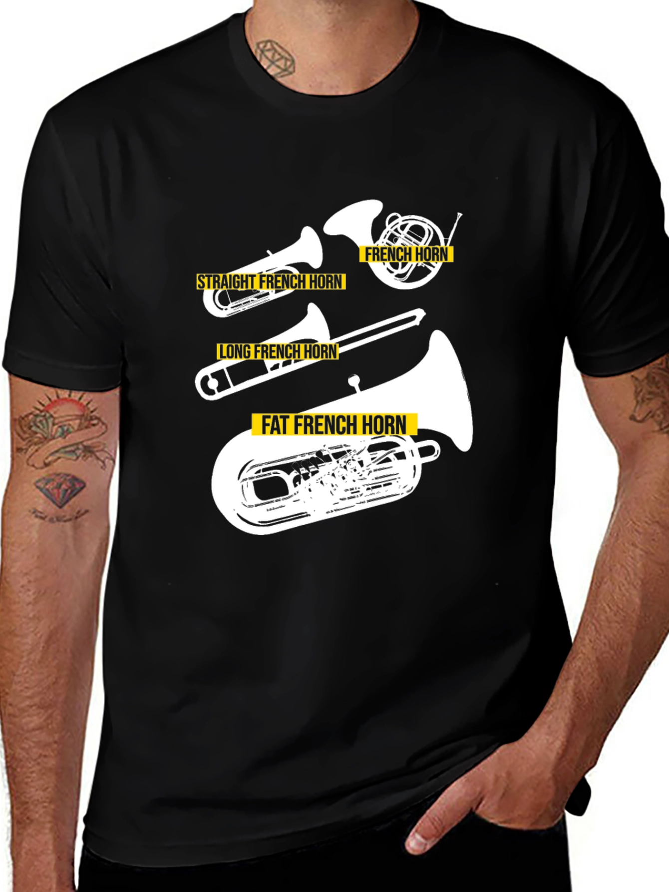 French Horn T-Shirt - Musical Instrument Tee