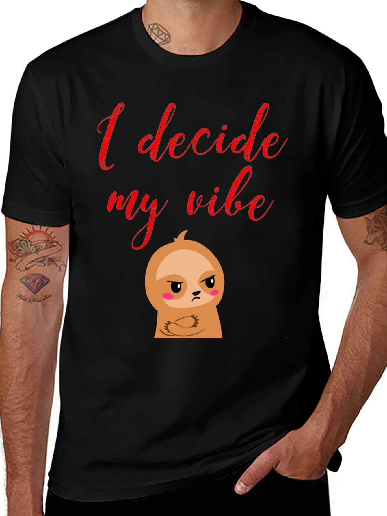 Variant 9 of I Decide My Vibe Sloth Graphic T-Shirt