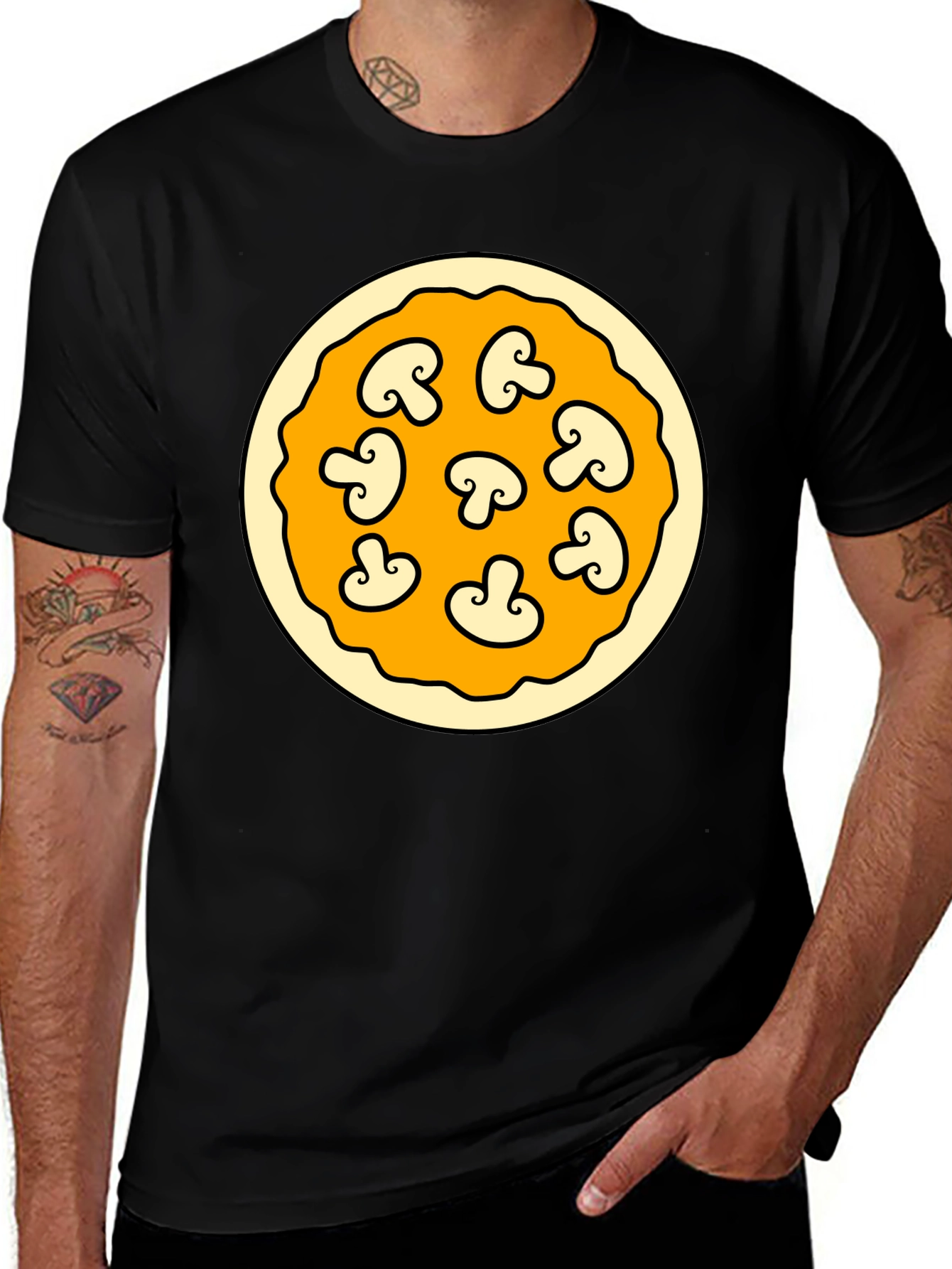 Mushroom Pizza Graphic T-Shirt - Fun Foodie Fashion