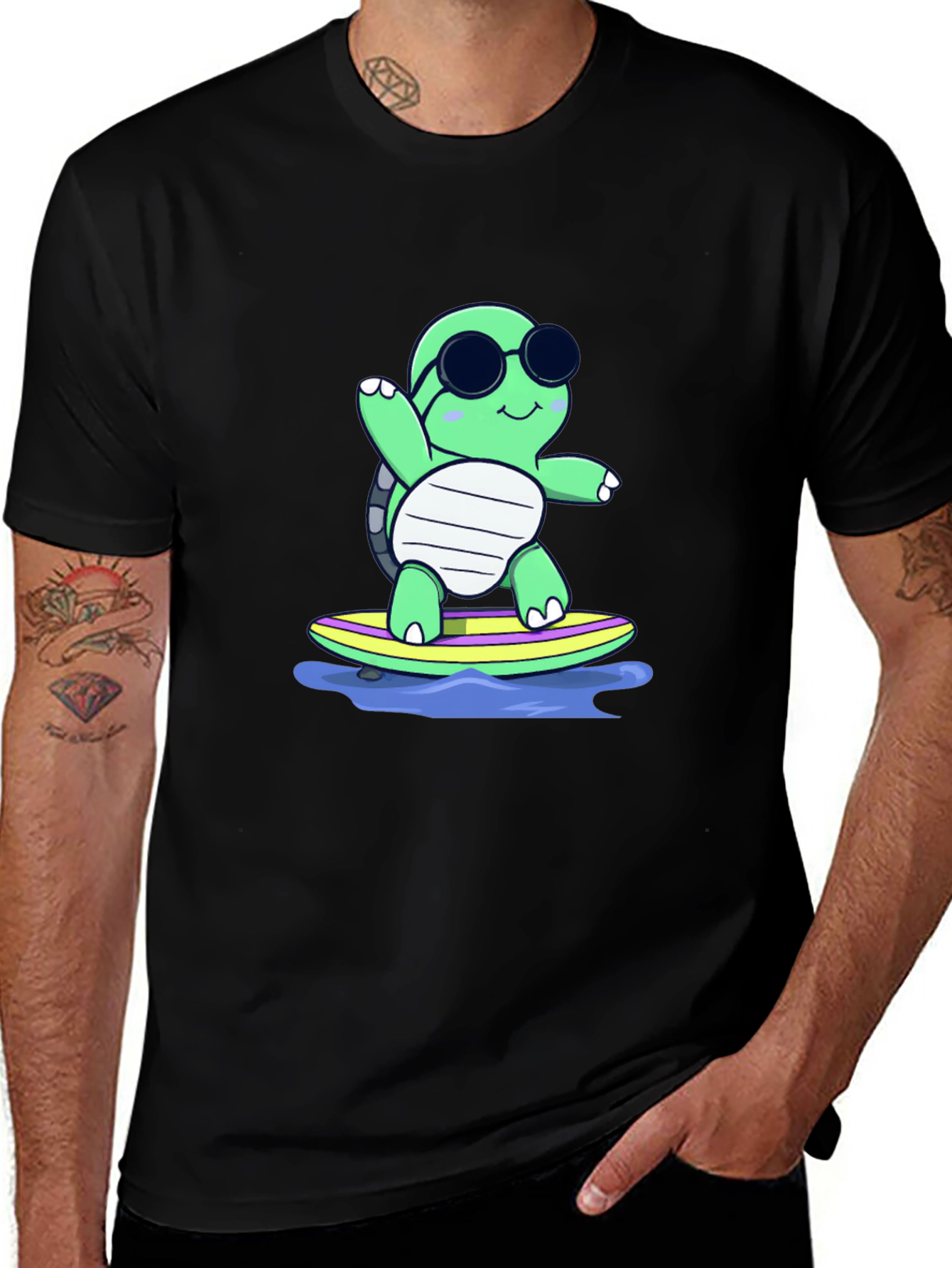 Variant 26 of Surfing Turtle Graphic Tee