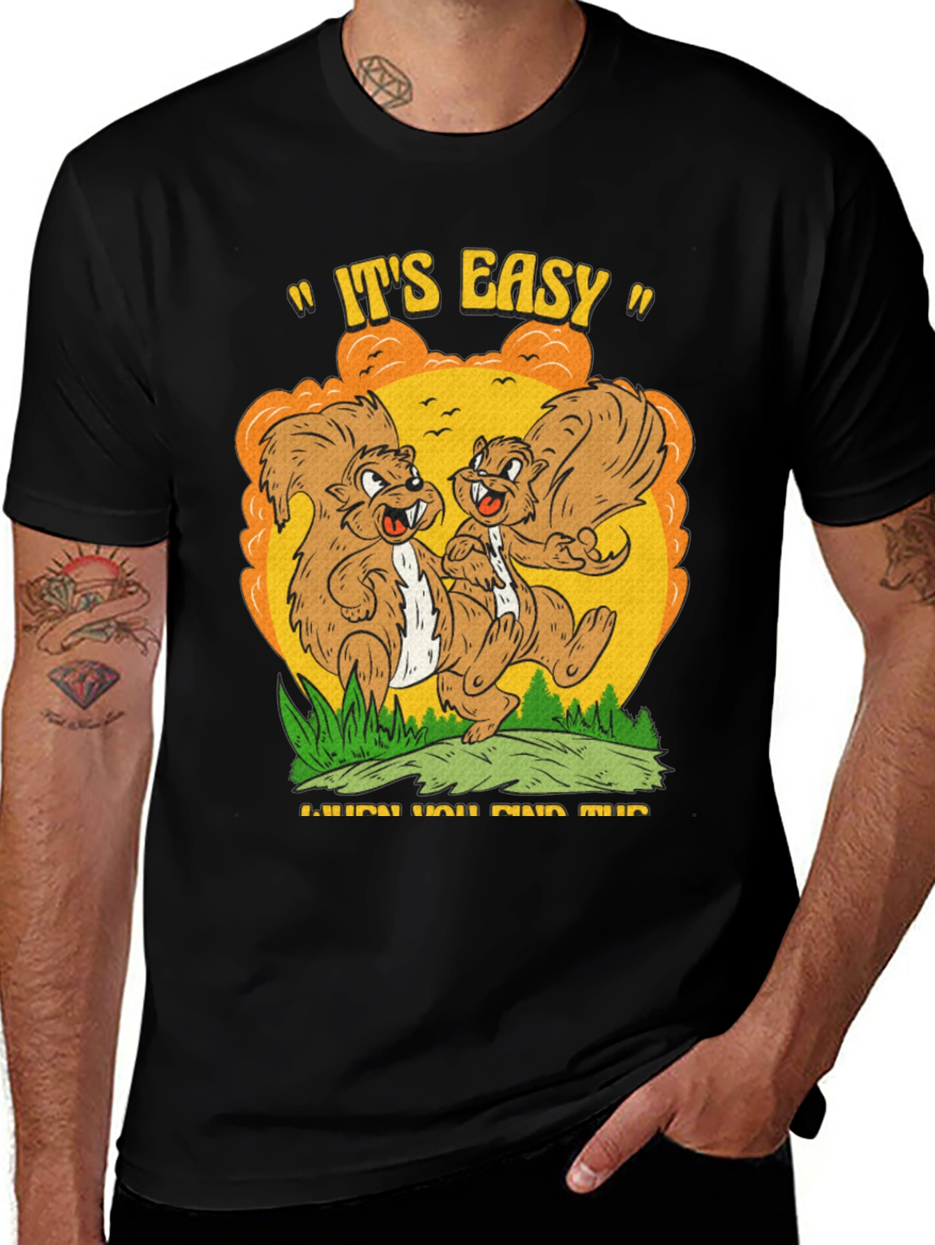 Variant 28 of Funny Squirrel Cartoon Graphic Tee