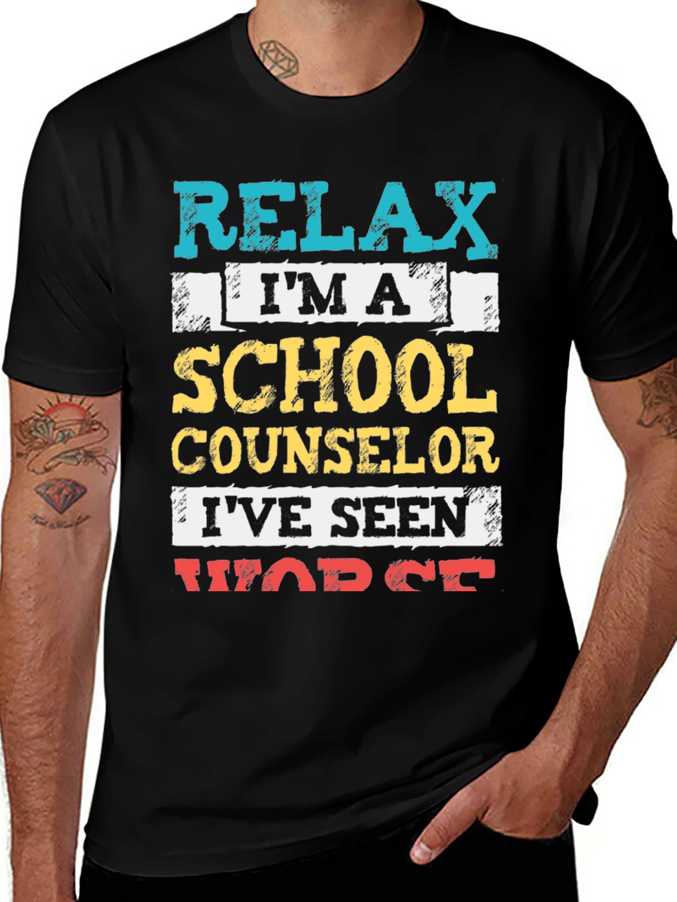 Variant 28 of Relax School Counselor T-Shirt