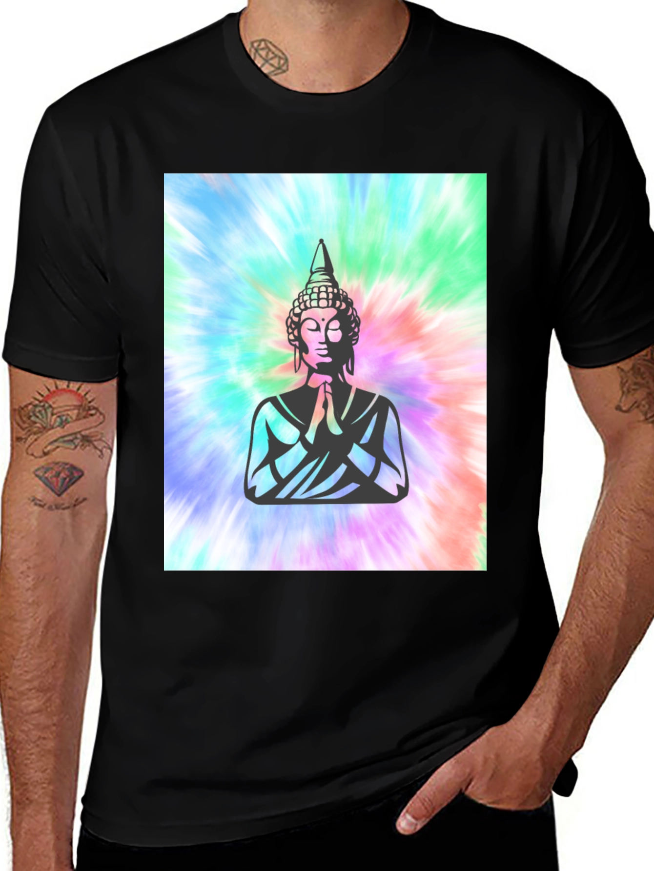 Buddha Tie-Dye Graphic Tee - Spiritual Comfort