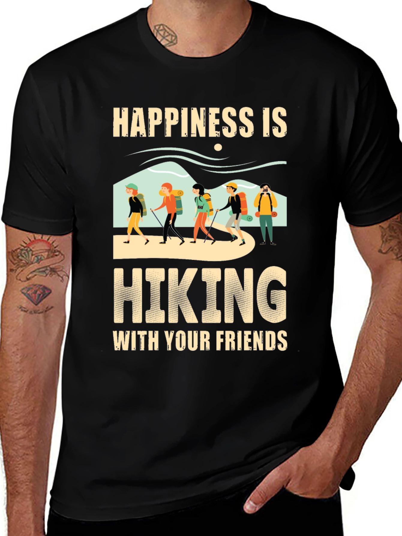 Variant 23 of Happiness Hiking Graphic Tee