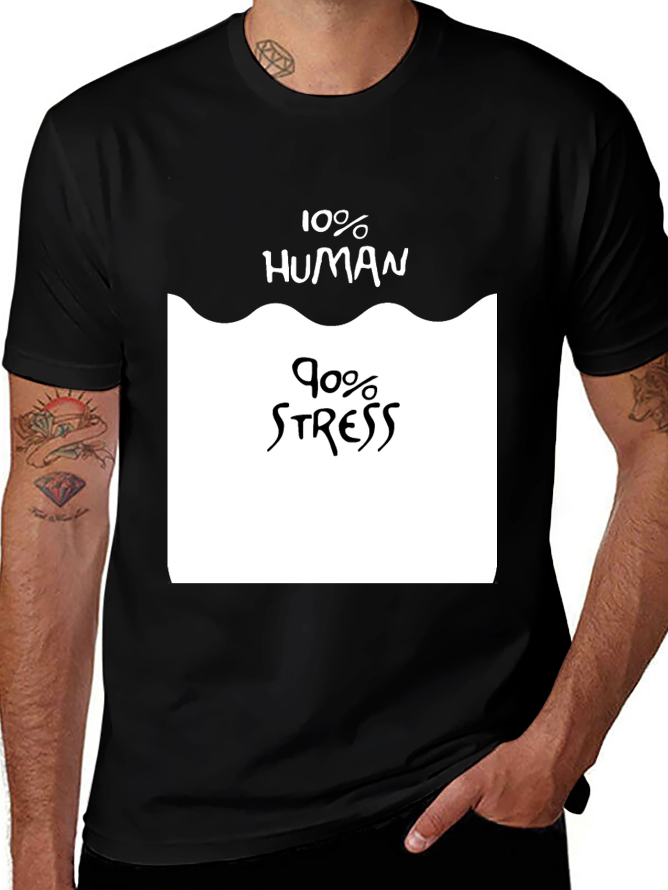 Variant 15 of 10% Human 90% Stress Graphic Tee