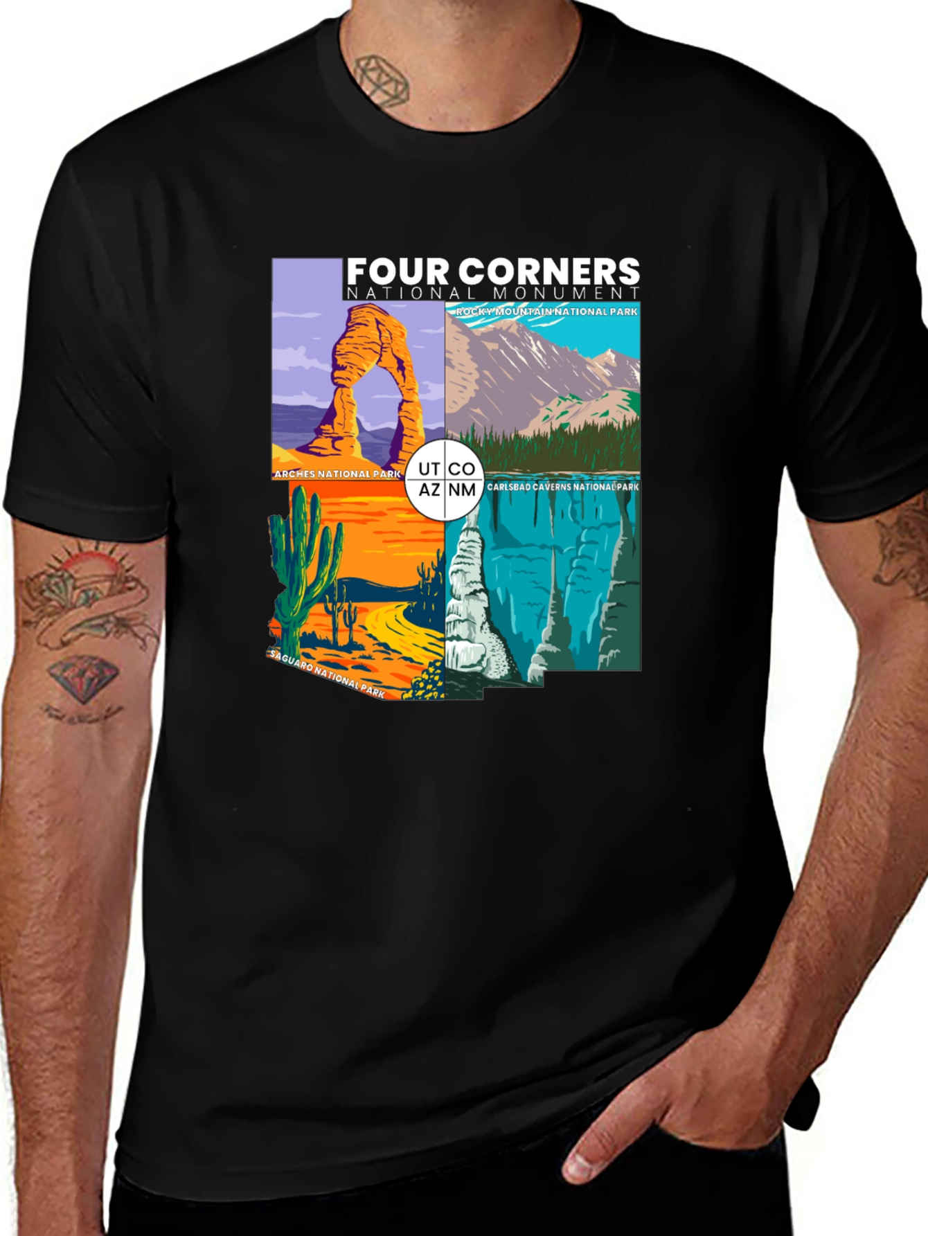 Variant 3 of Four Corners National Monument Graphic Tee