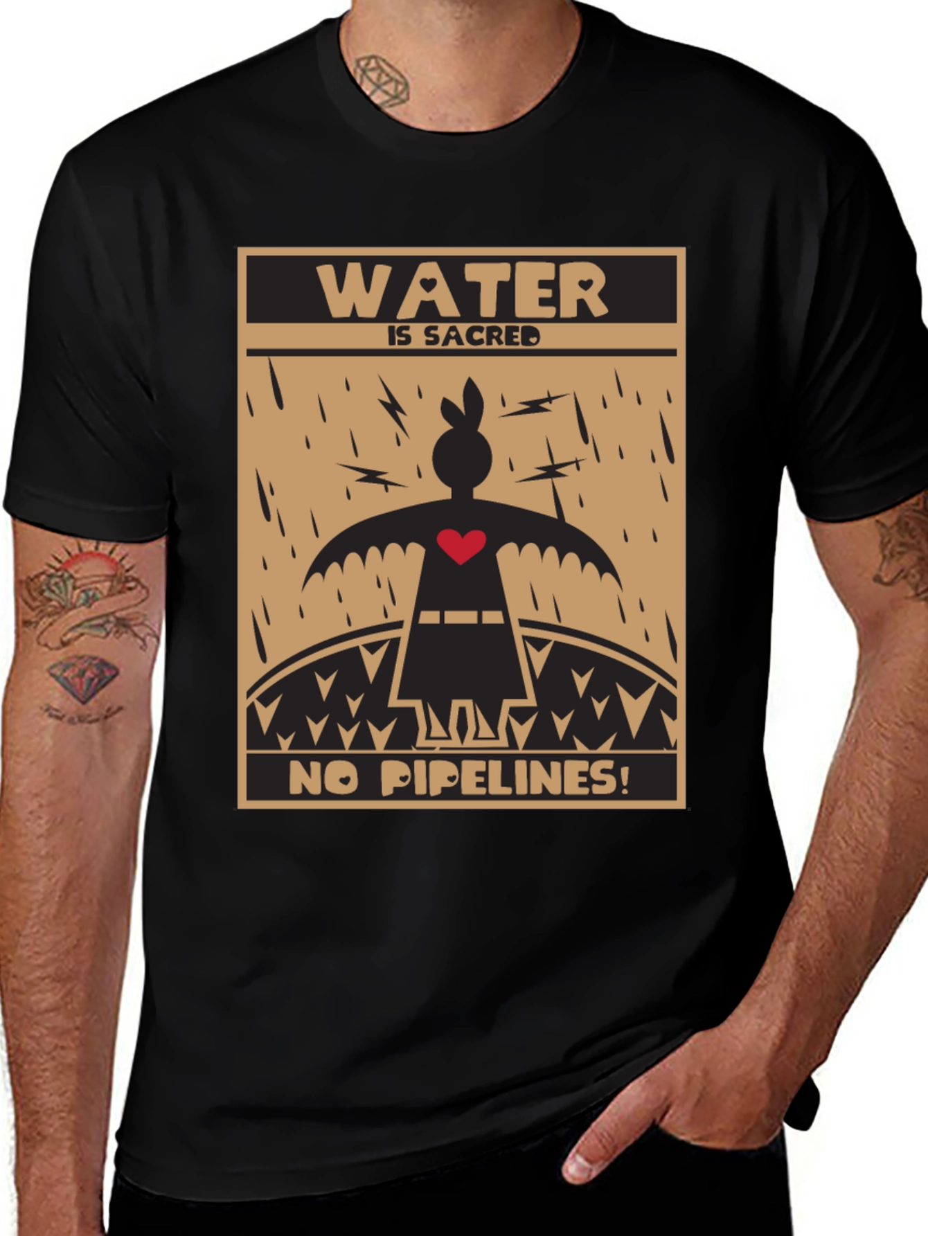 Variant 8 of Water is Sacred No Pipelines Graphic Tee