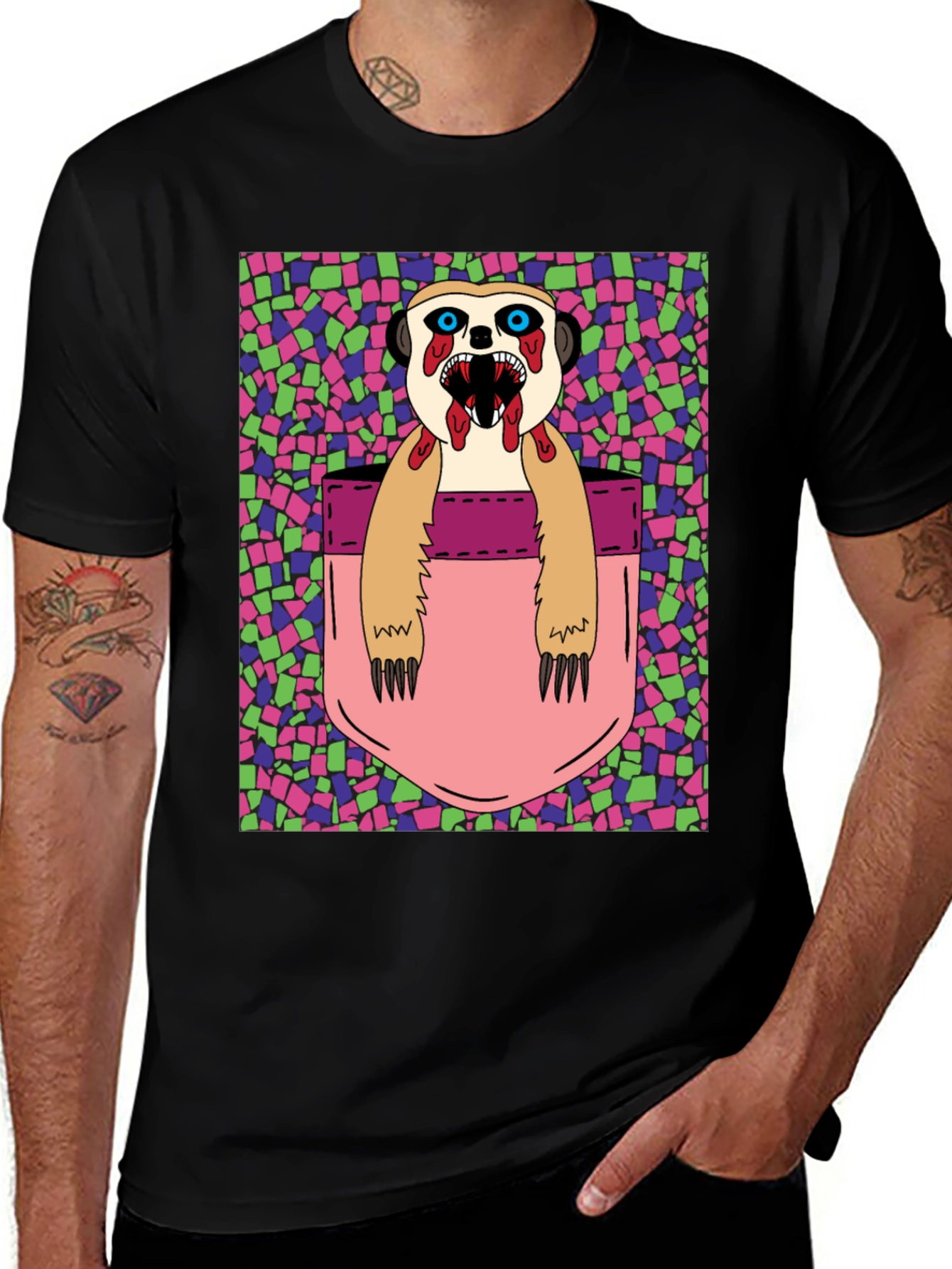 Variant 28 of Zombie Meerkat Pocket Graphic T-Shirt