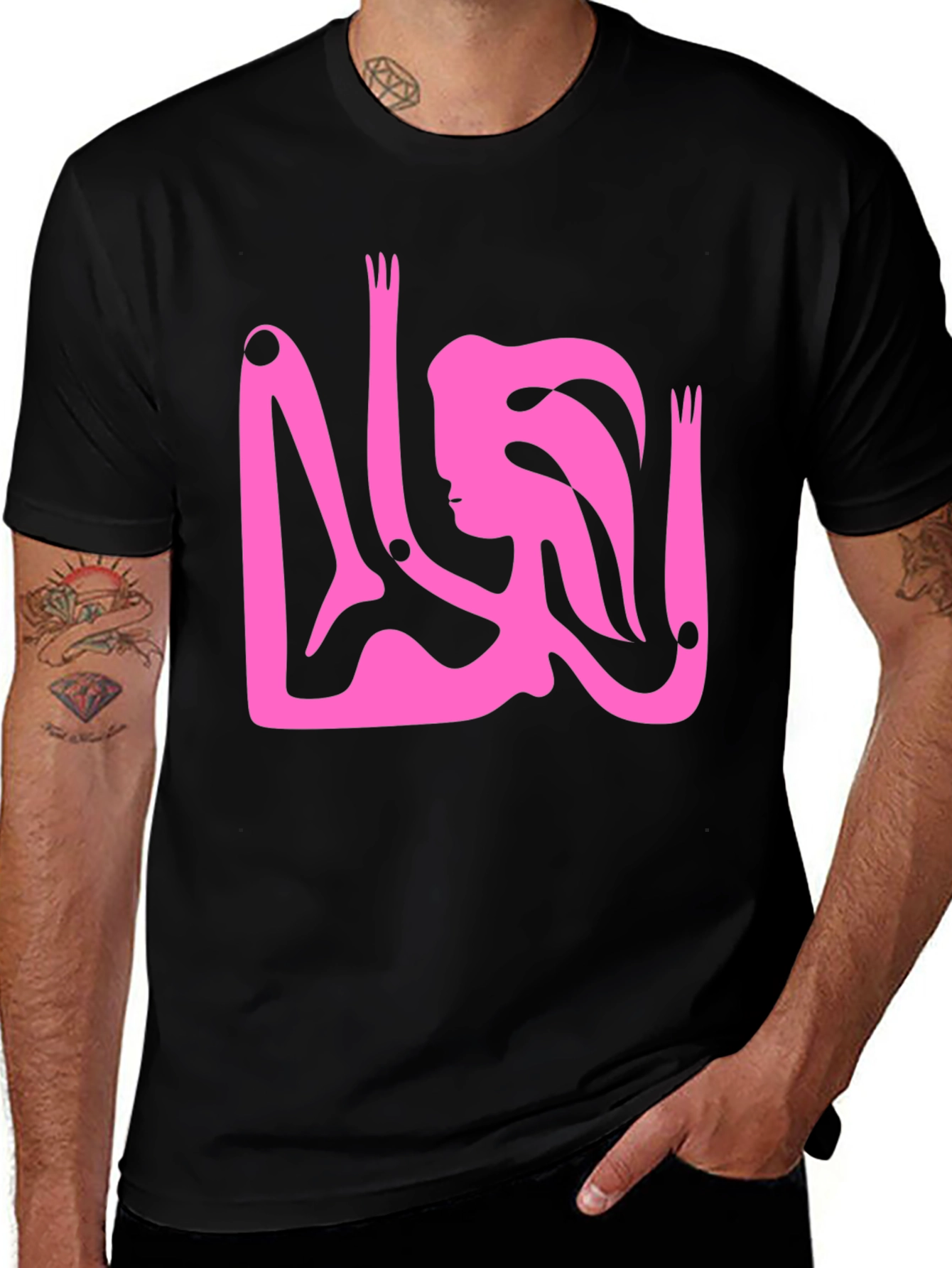 Variant 26 of Abstract Art Graphic Tee - Black Unisex T-Shirt