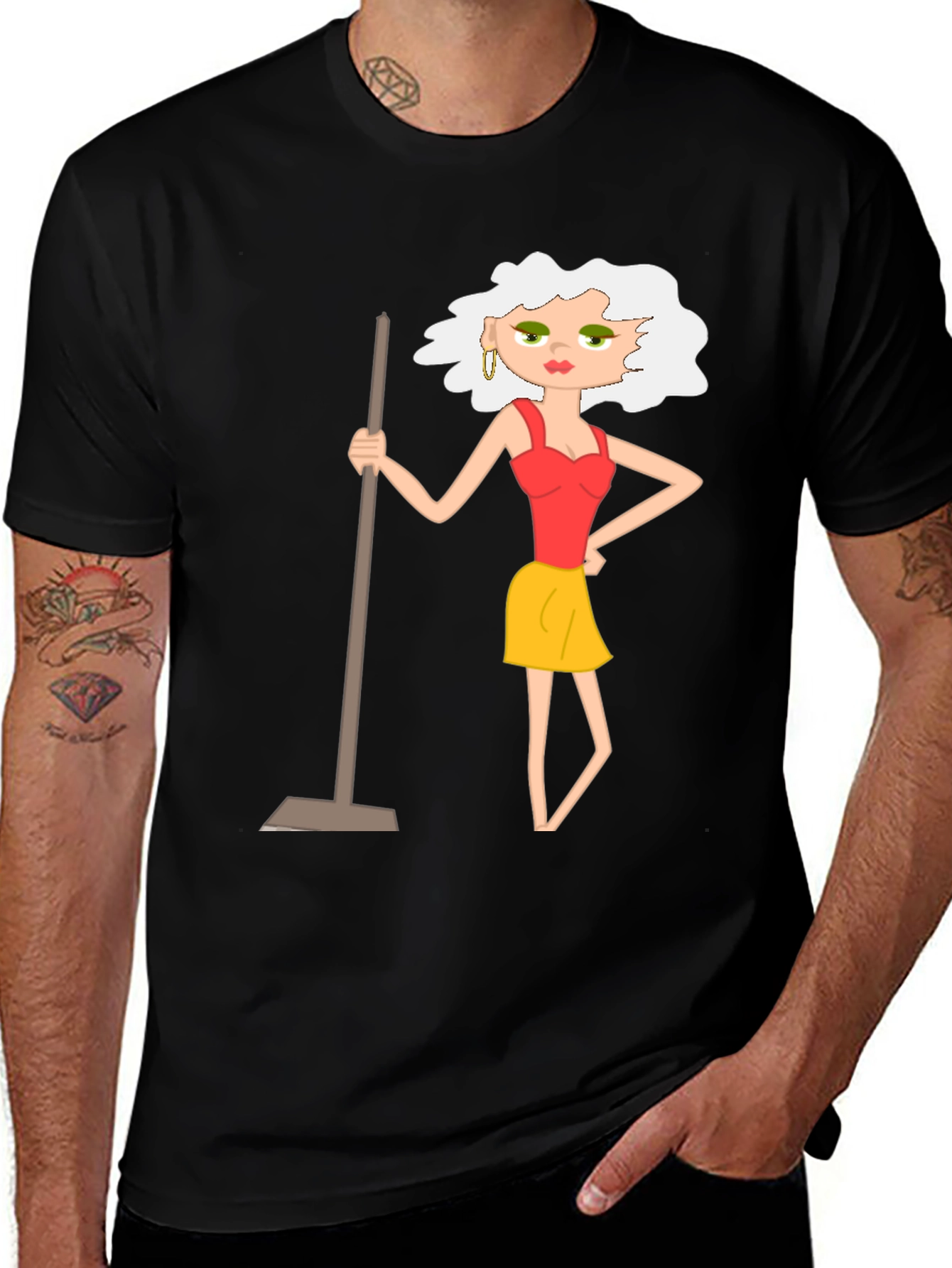 Variant 14 of Cartoon Charwoman Graphic T-Shirt