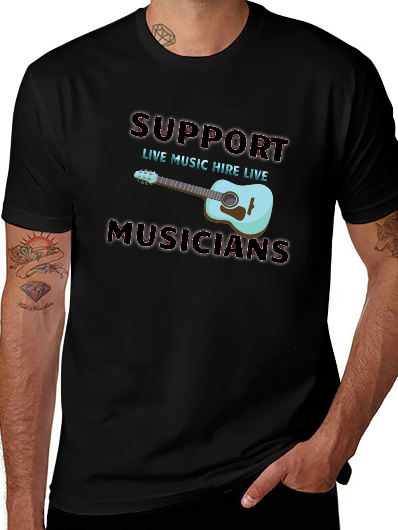 Variant 3 of Support Live Musicians T-Shirt