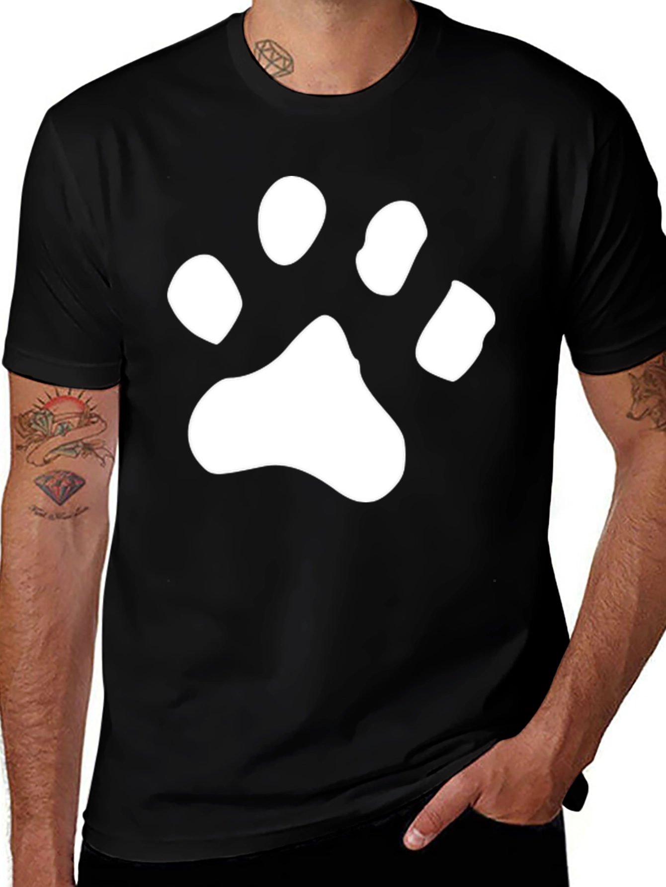 Variant 5 of Paw Print Graphic Tee - Black