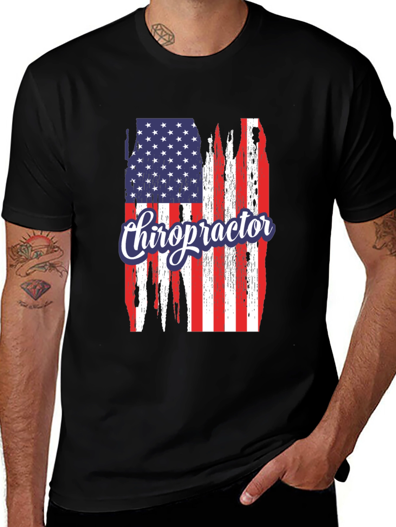 Variant 25 of Chiropractor American Flag T-Shirt