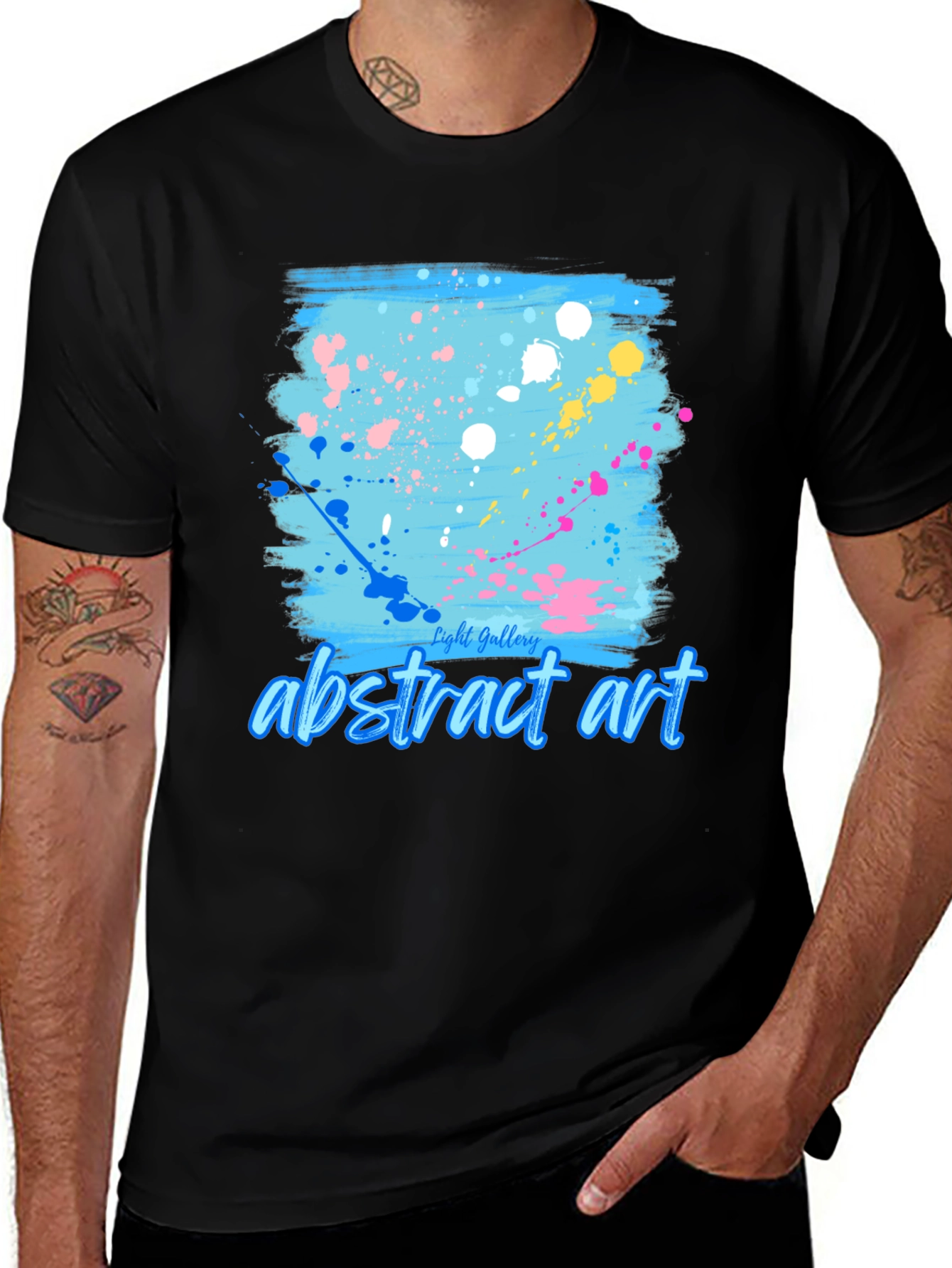 Abstract Art Splatter Tee - Trendy Casual Shirt