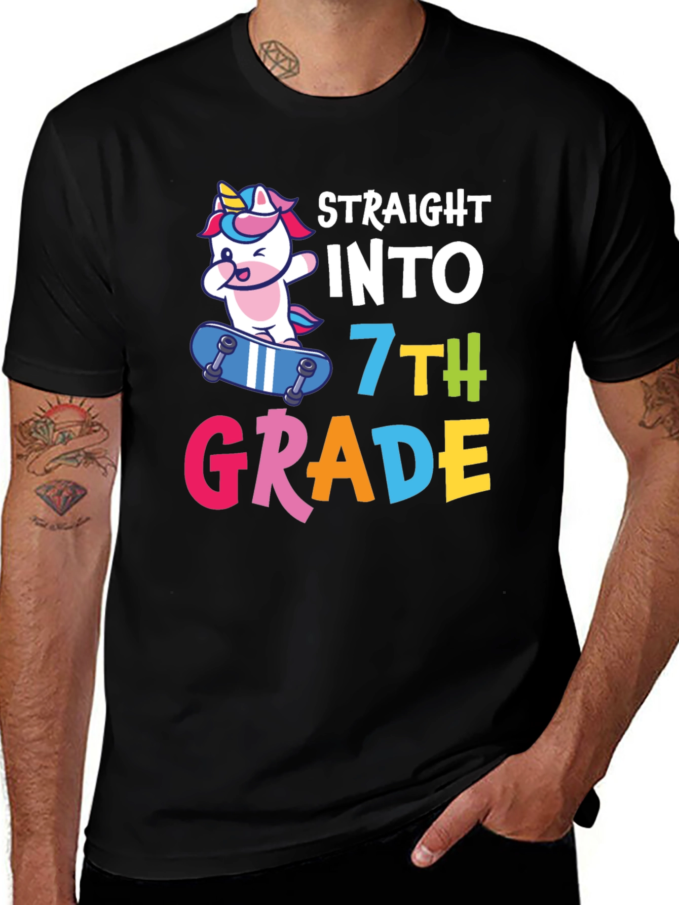 Straight into 7th Grade Unicorn T-Shirt