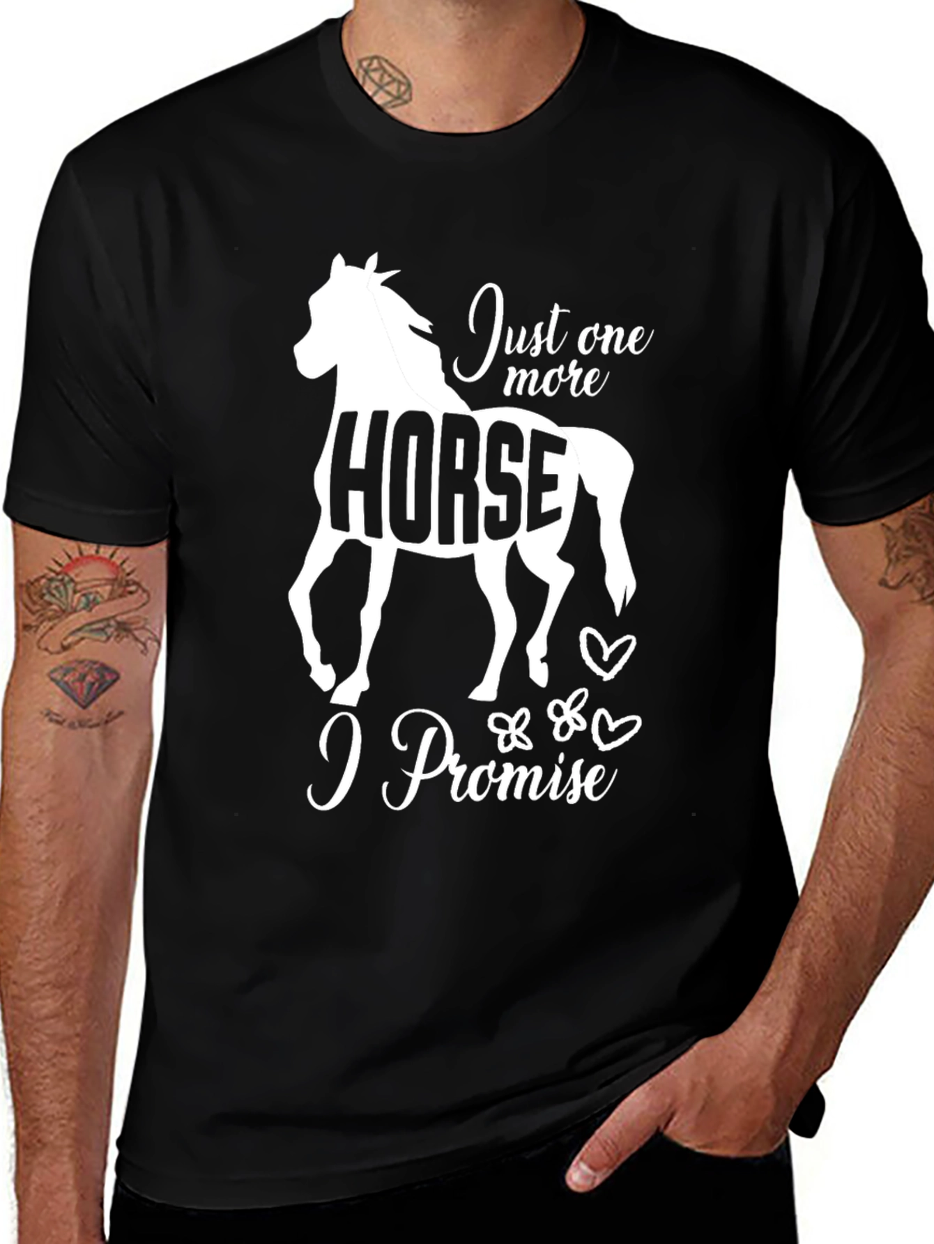 Variant 17 of Just One More Horse T-Shirt - Unisex Black Tee