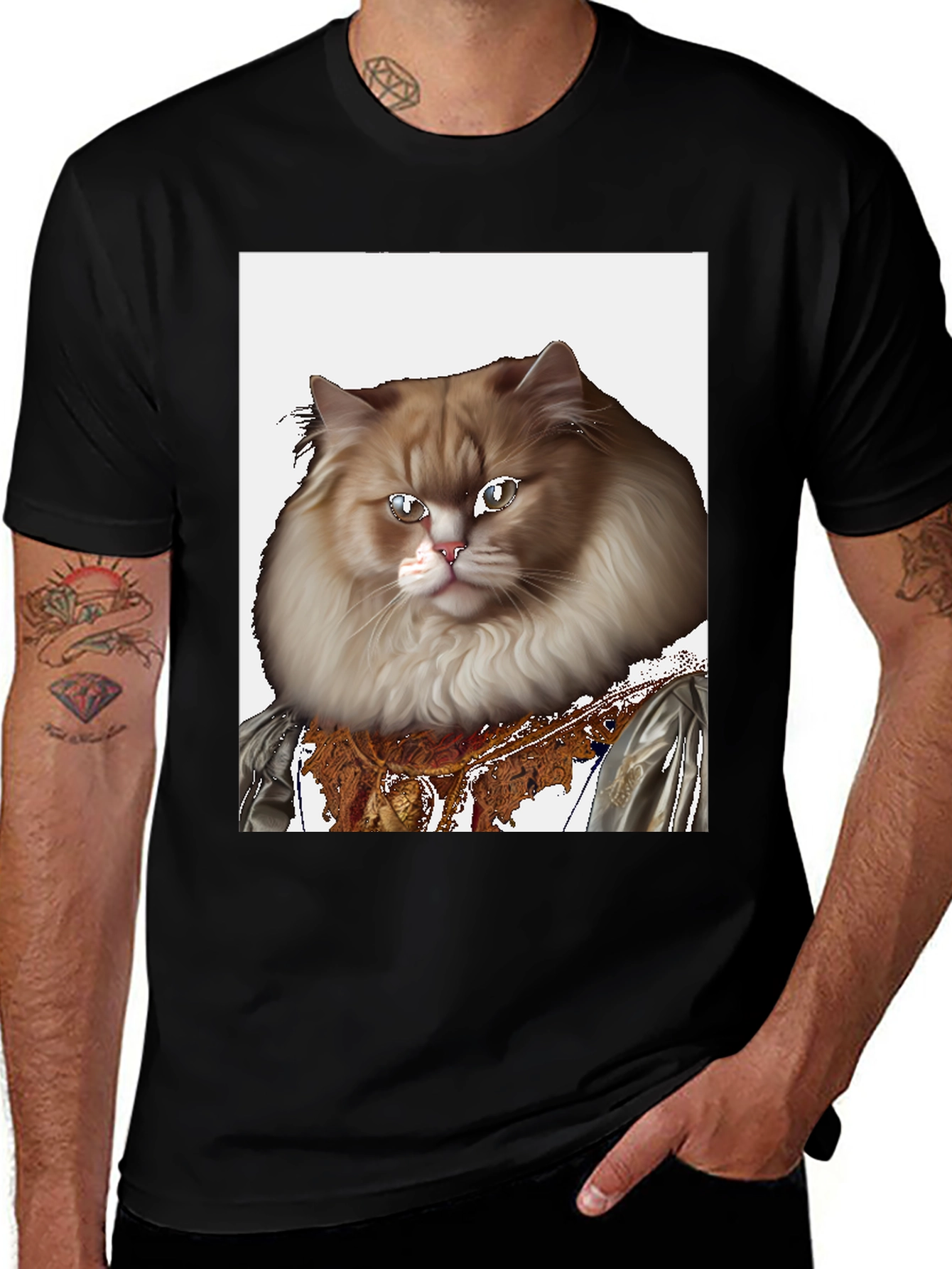 Variant 20 of Regal Cat Portrait T-Shirt
