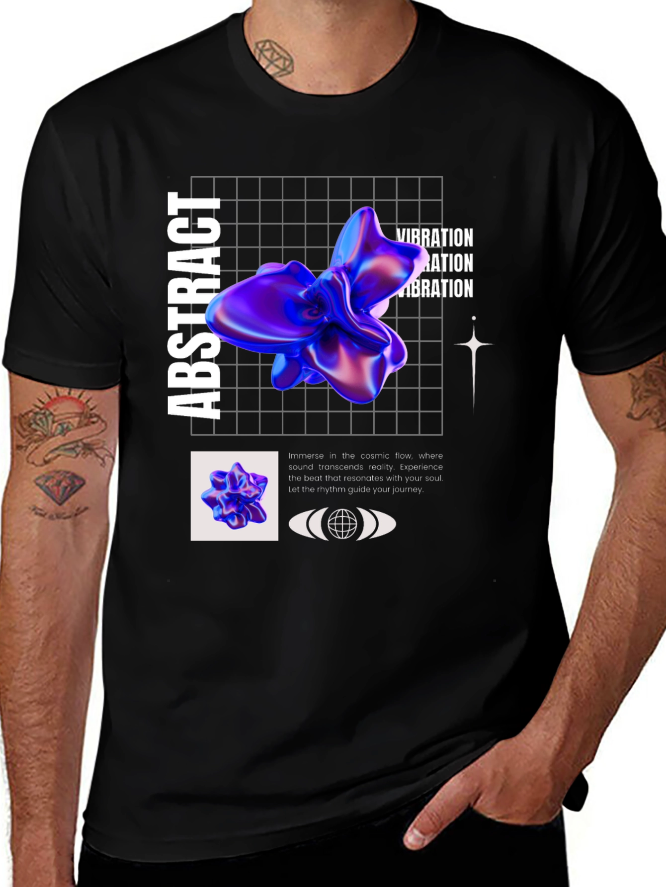 Variant 14 of Abstract Vibration Graphic T-Shirt - Modern Style