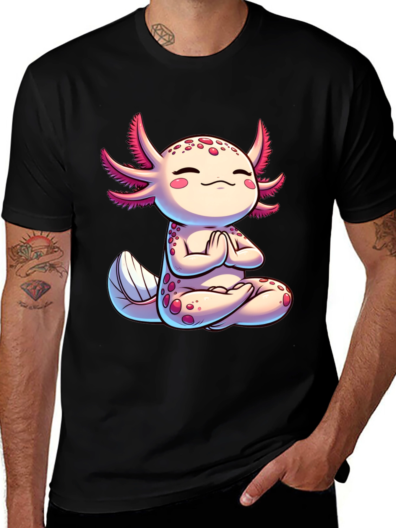 Variant 9 of Zen Axolotl T-Shirt - Meditating Cute Amphibian