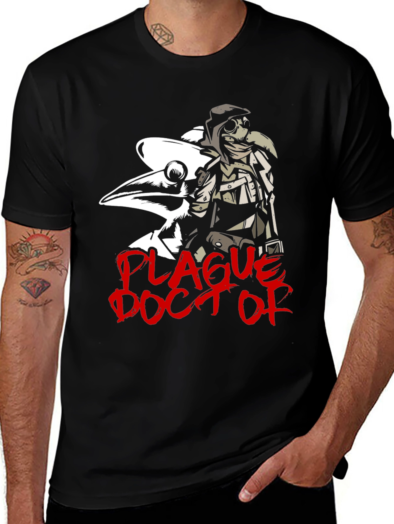 Variant 24 of Plague Doctor Graphic T-Shirt - Unique Gothic Tee