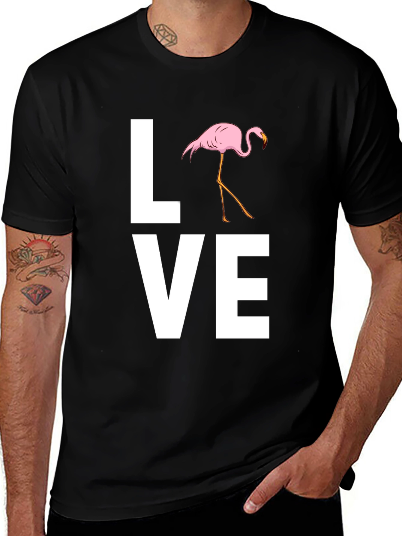 Love Flamingo Graphic T-Shirt - Stylish Men's Tee