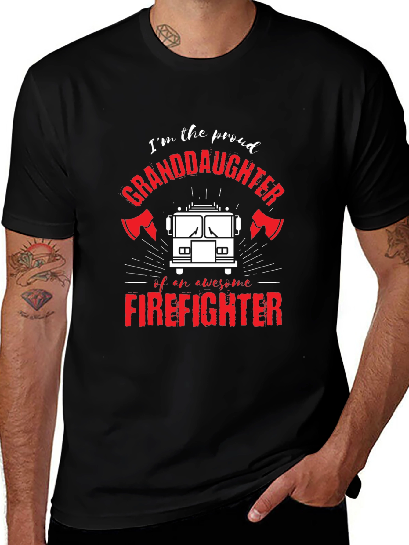 Variant 8 of Proud Firefighter Granddaughter Graphic T-Shirt