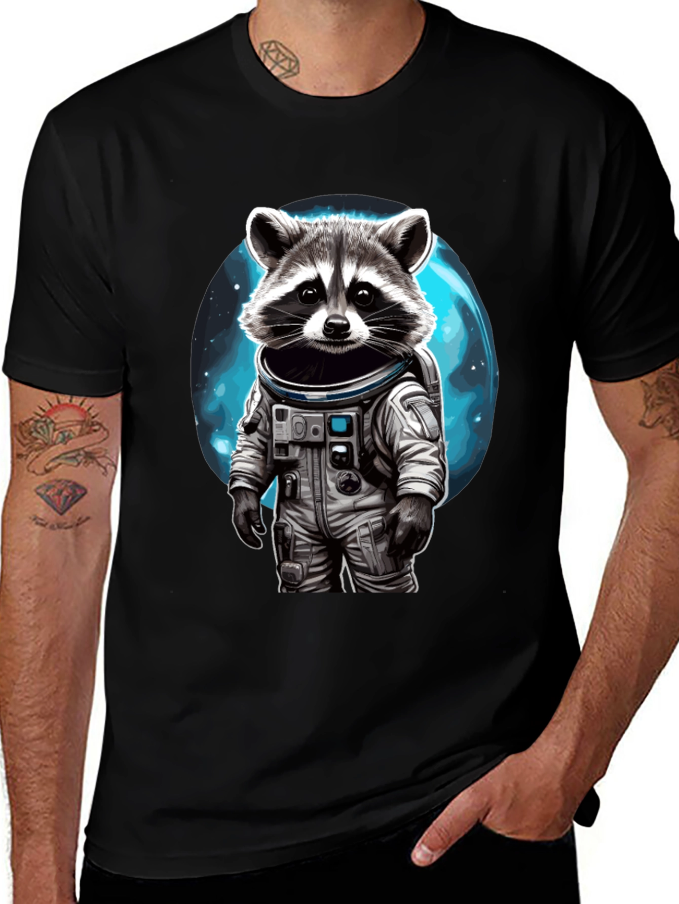 Variant 30 of Raccoon Astronaut Graphic Tee - Unique Space Lover Shirt