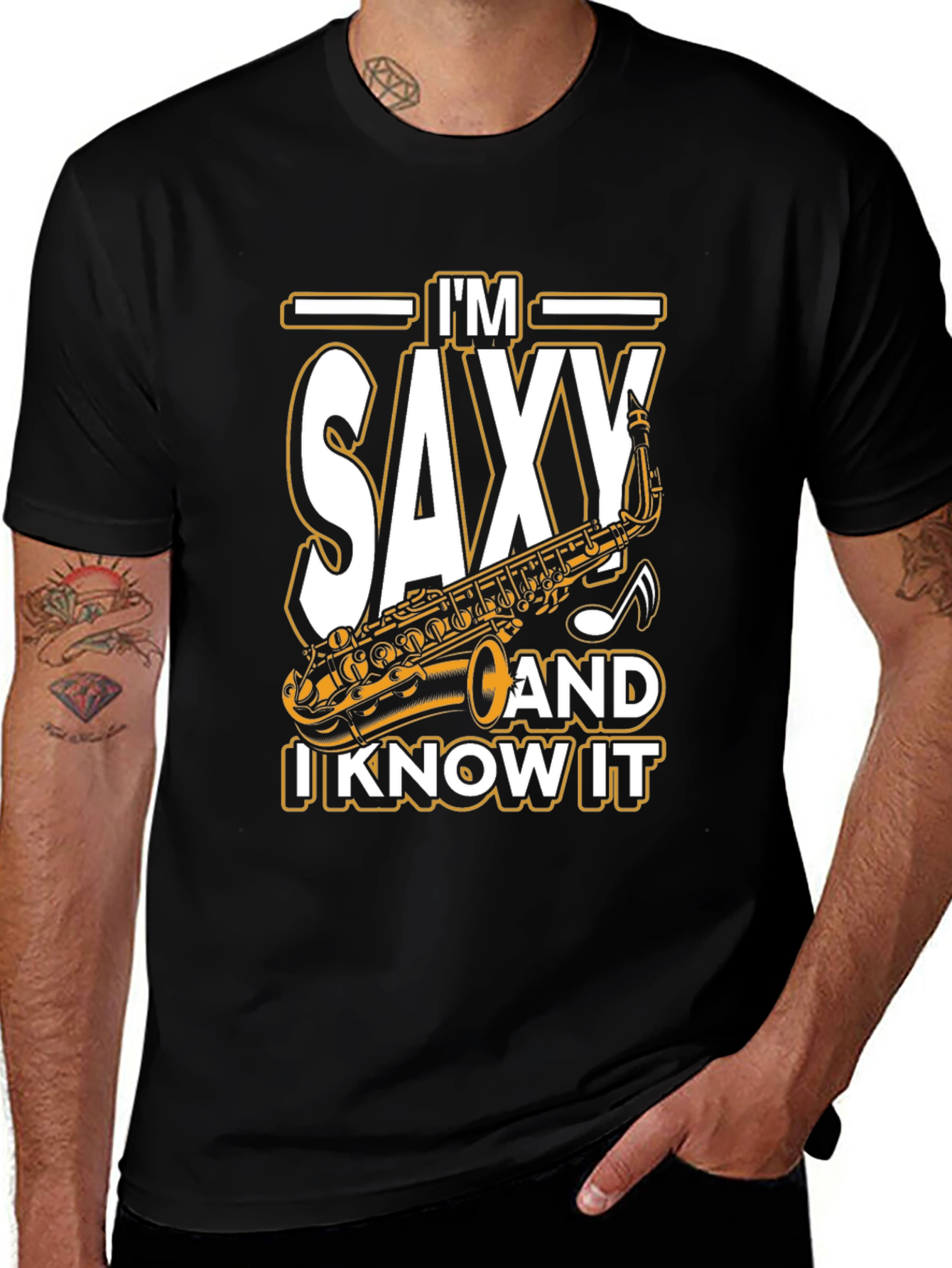 Variant 18 of Saxy T-Shirt - Funny Saxophone Player Tee
