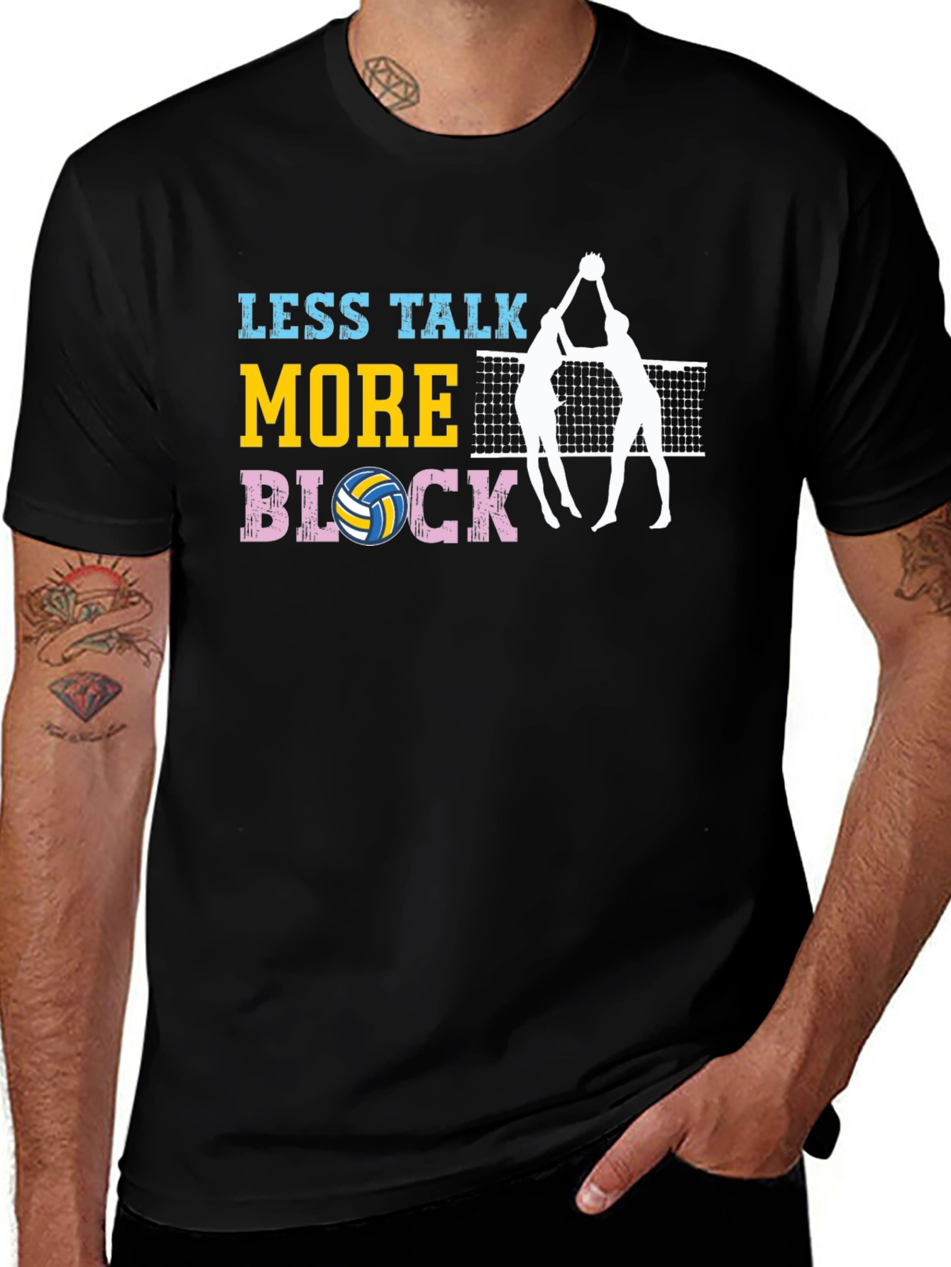Variant 9 of Less Talk More Block Volleyball T-Shirt