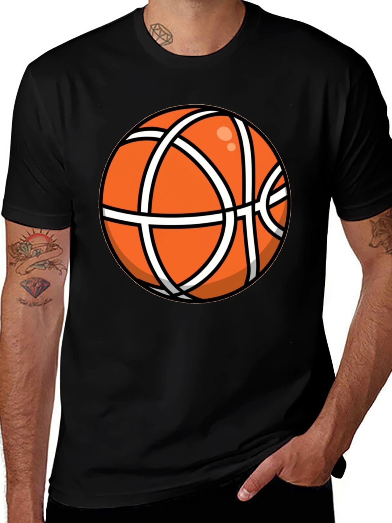 Variant 22 of Basketball Graphic Black T-Shirt