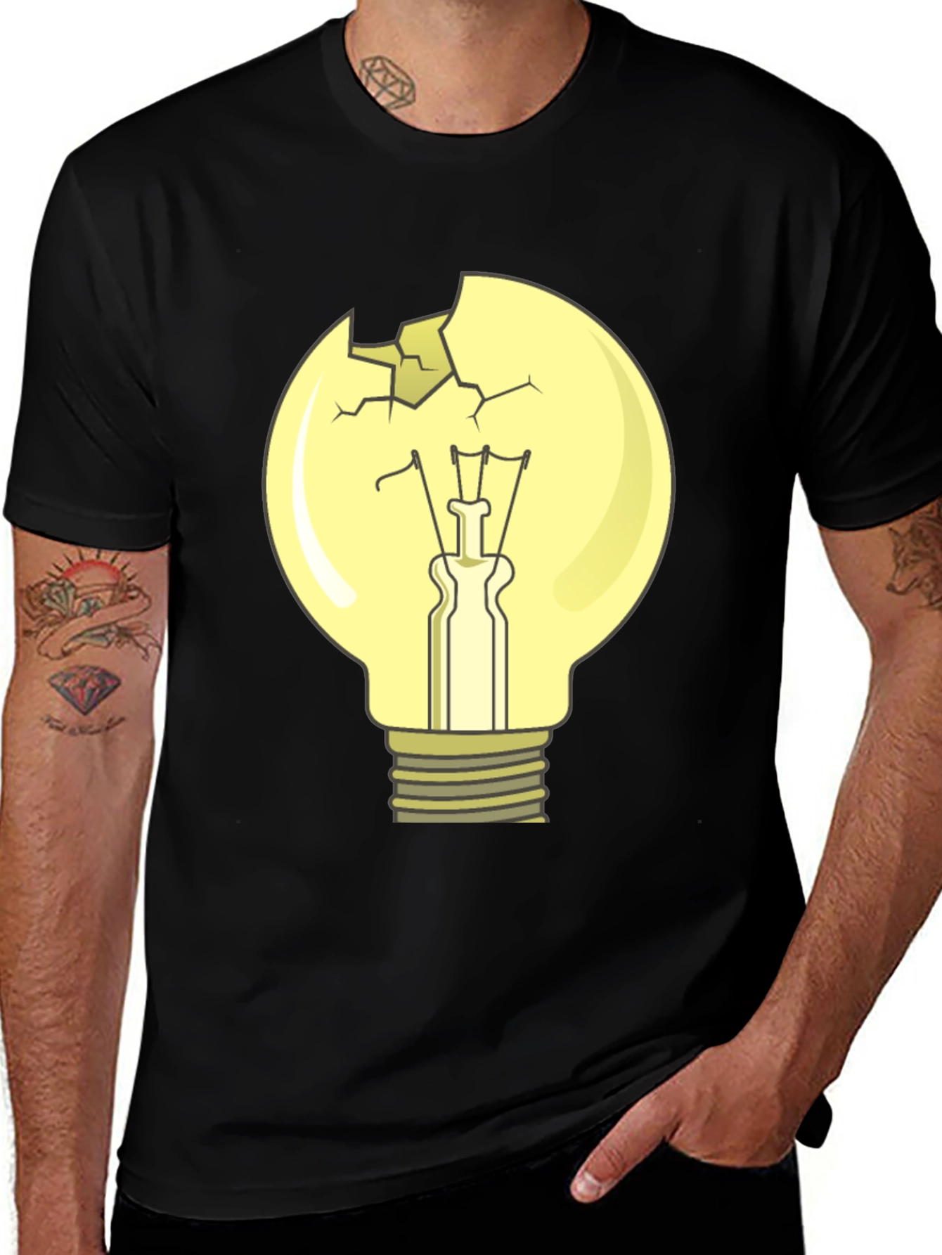 Variant 25 of Broken Lightbulb Graphic Tee - Unique Design
