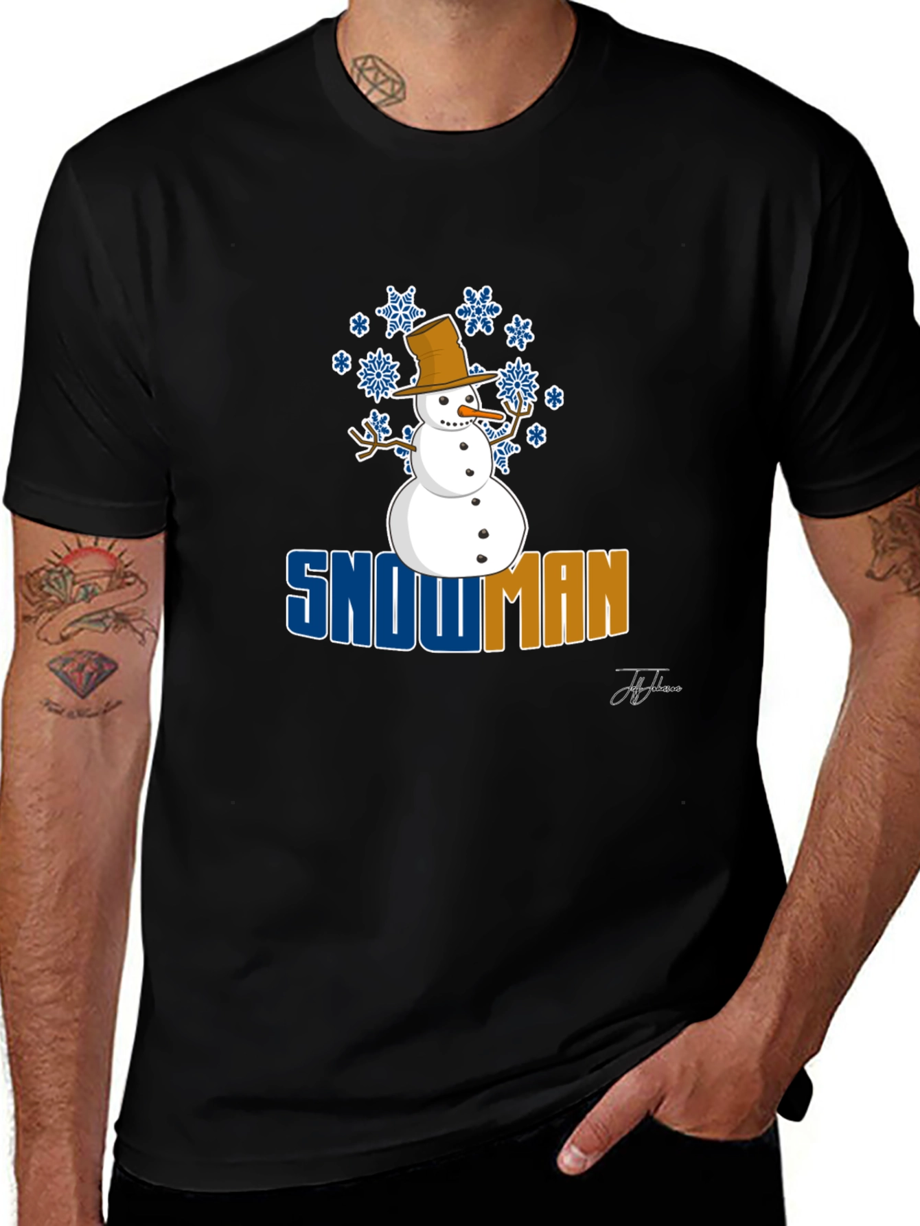 Snowman Graphic T-Shirt - Winter Holiday Apparel