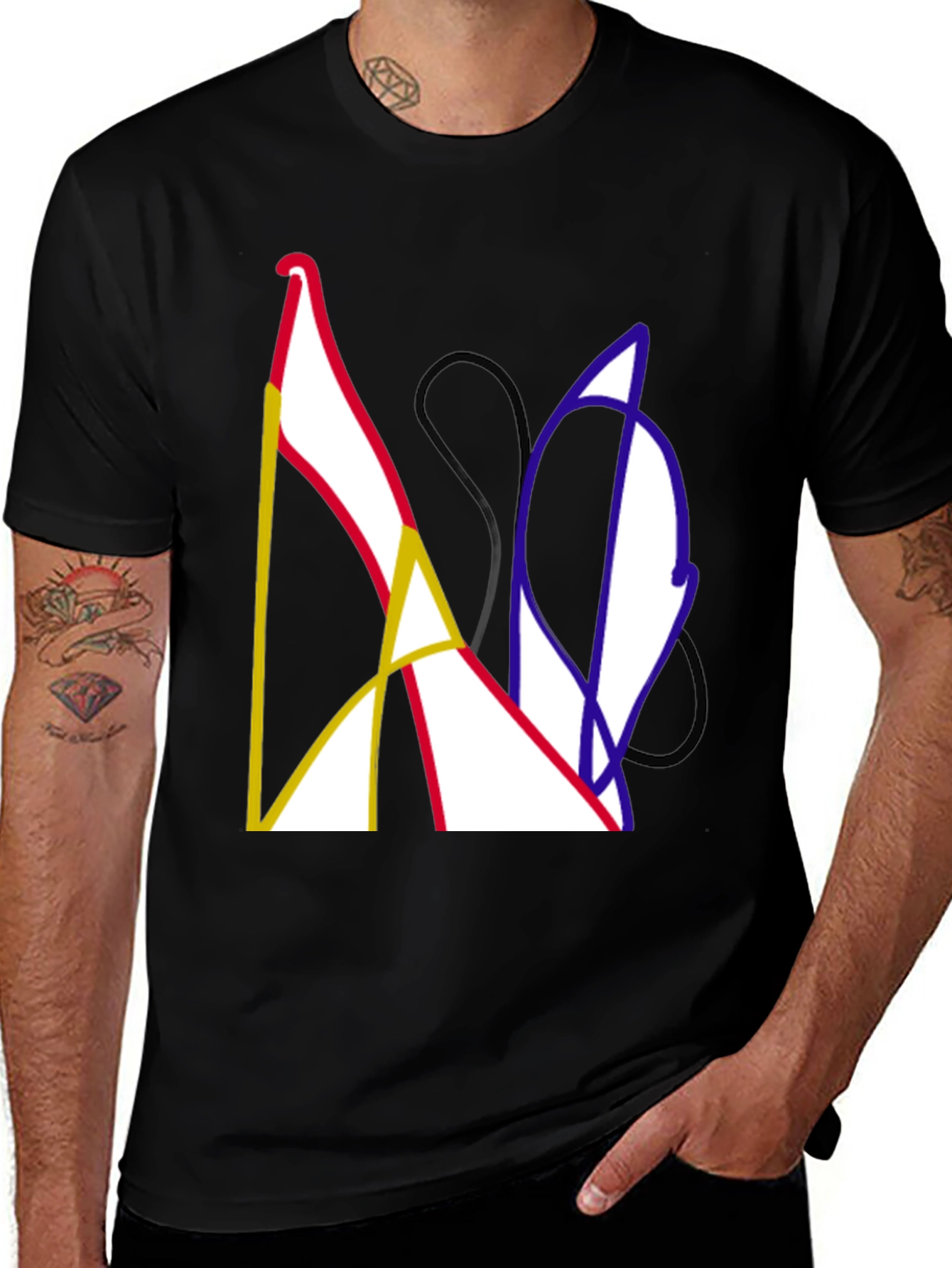 Variant 12 of Abstract Art Black T-Shirt - Modern Graphic Tee
