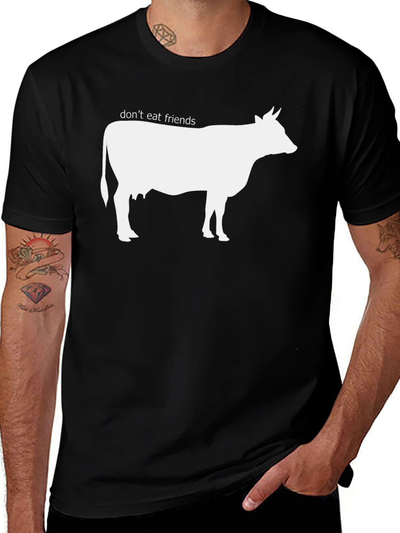 Vegan 'Don't Eat Friends' Graphic T-Shirt