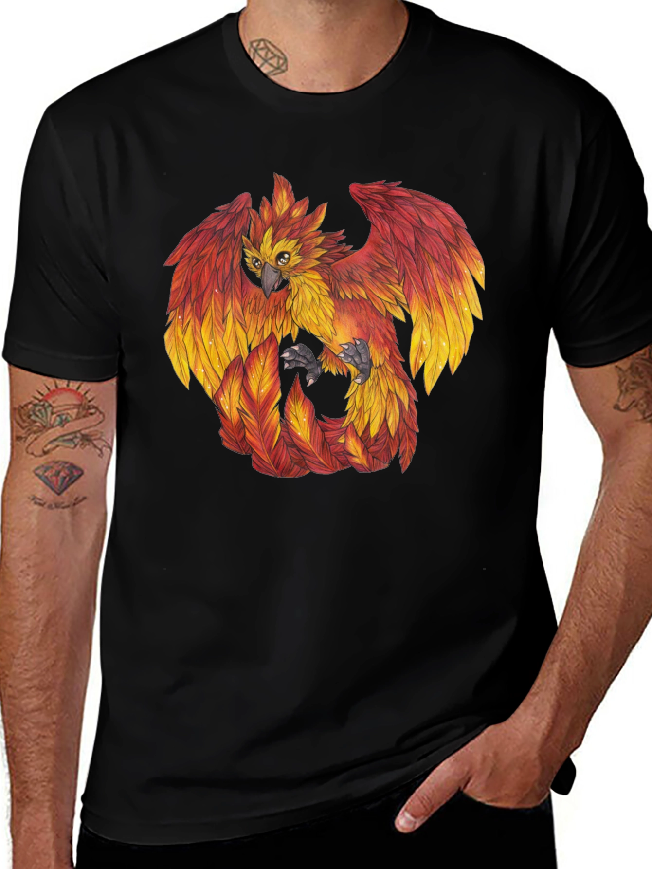 Variant 23 of Phoenix Graphic Tee - Black Casual Shirt