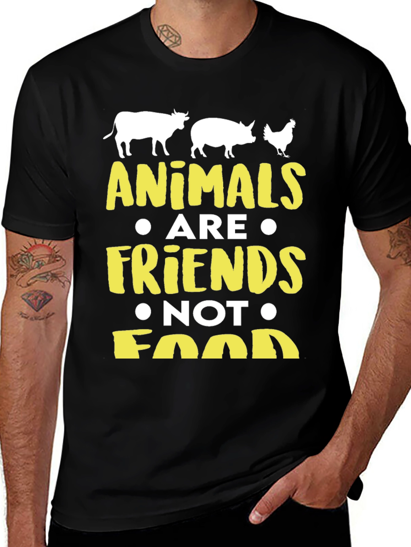 Variant 18 of Animals Are Friends T-Shirt - Vegan Lifestyle Tee