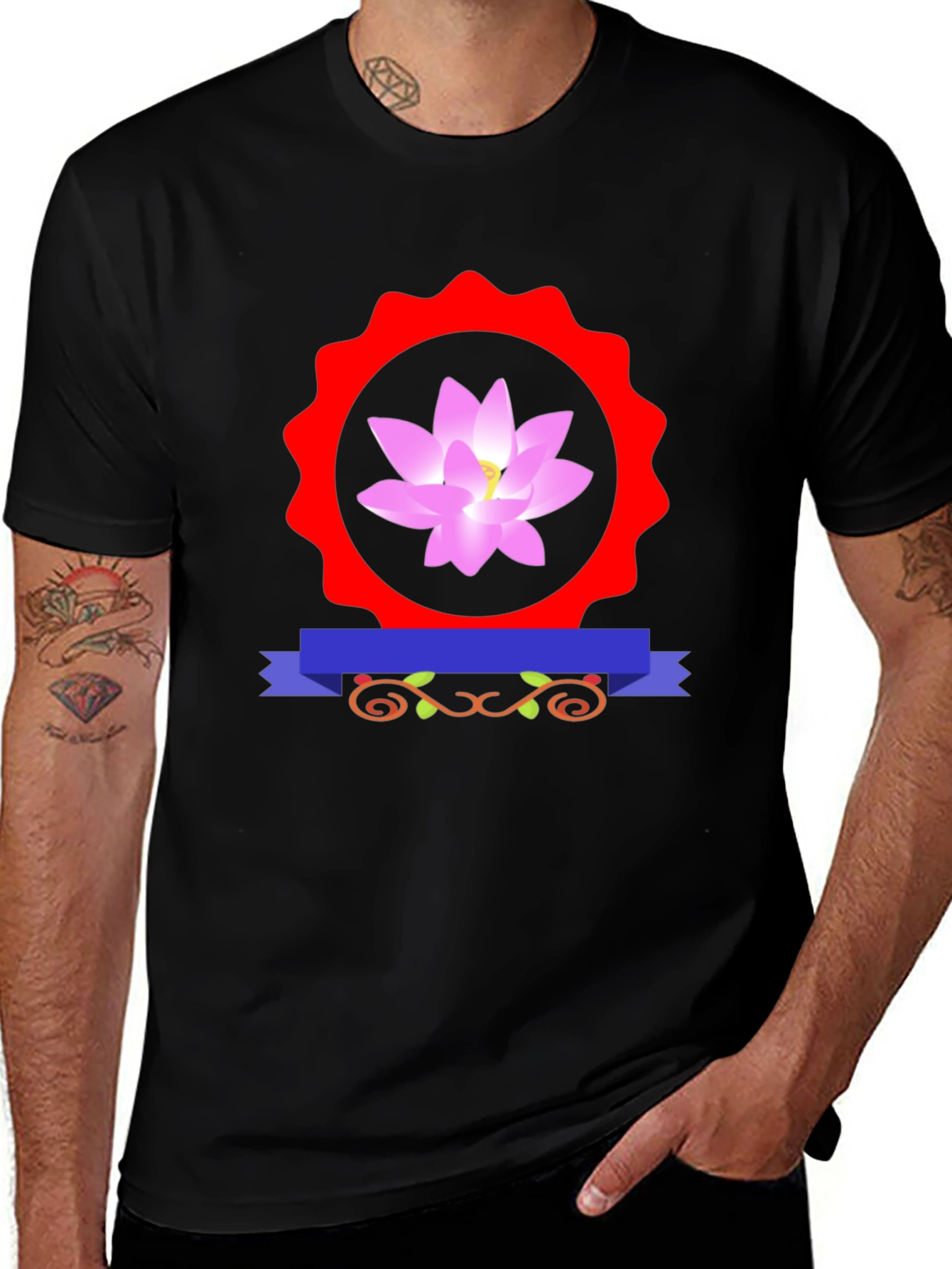 Lotus Flower Graphic T-Shirt - Stylish & Unique Design