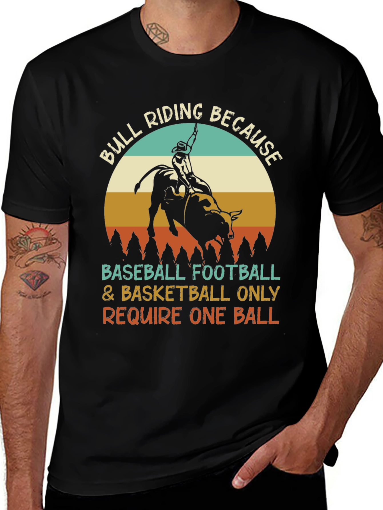 Variant 27 of Bull Riding Funny Graphic Tee