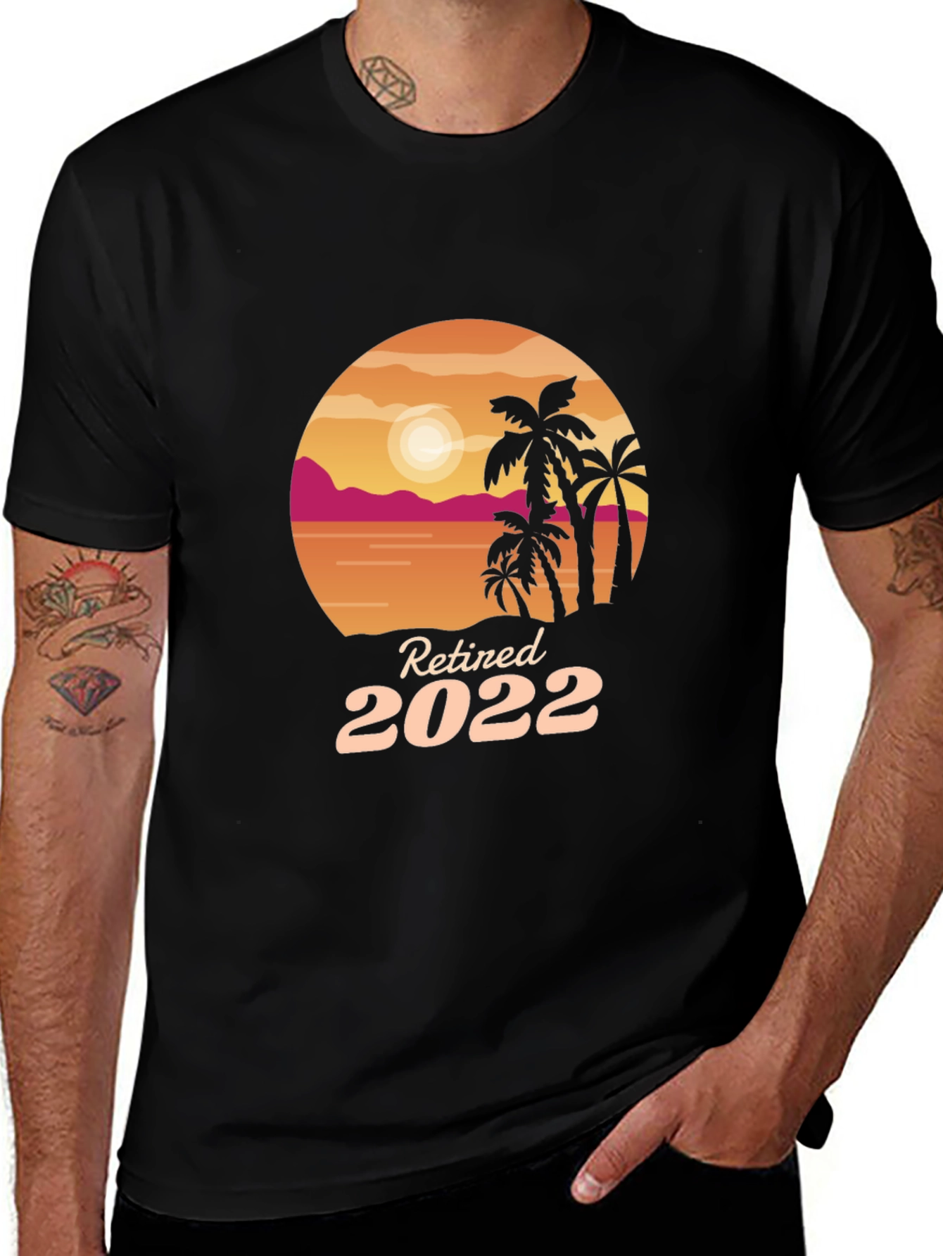 Variant 27 of Retired 2022 Palm Sunset Black T-Shirt