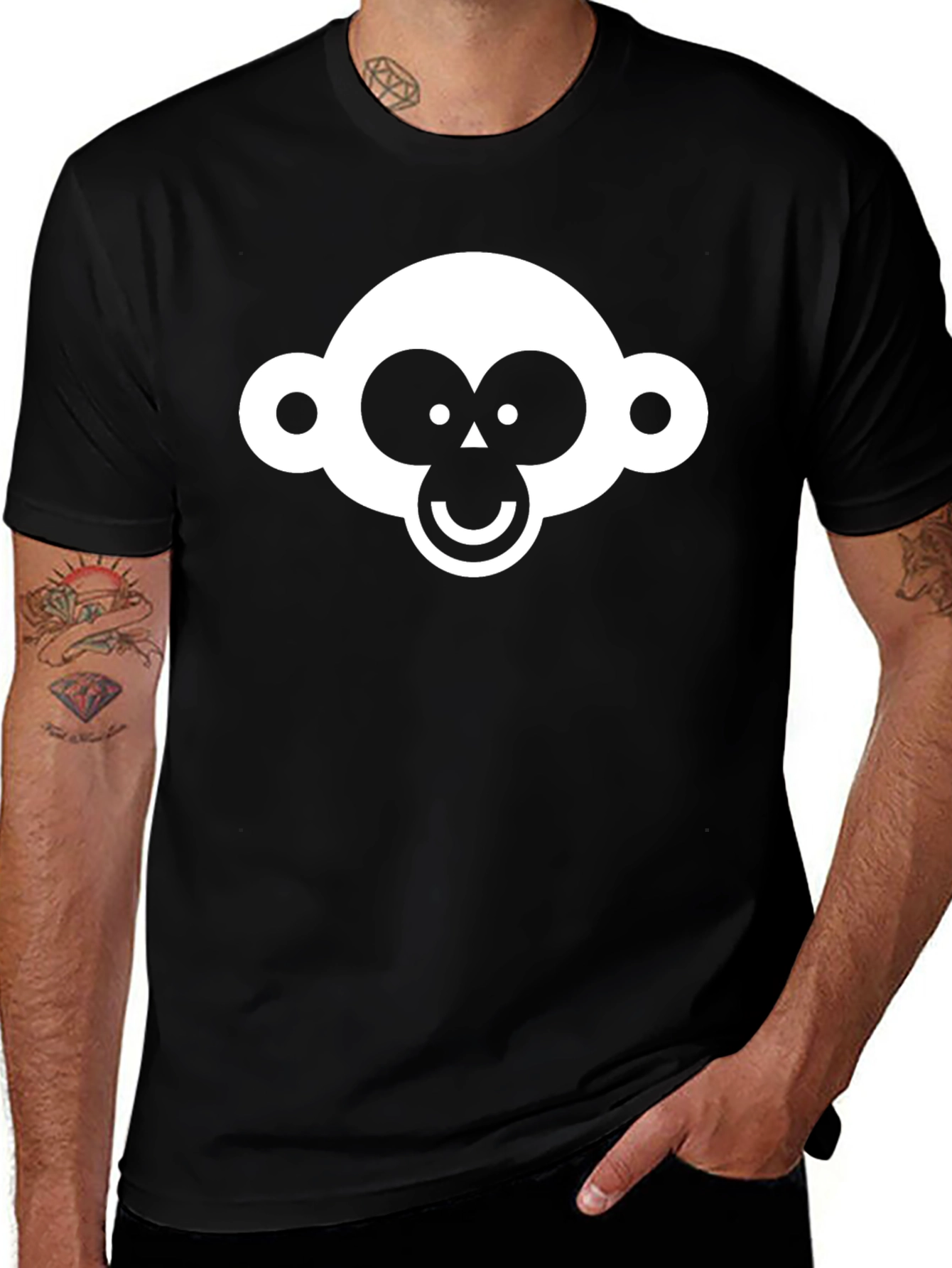 Variant 25 of Monkey Graphic Black T-Shirt